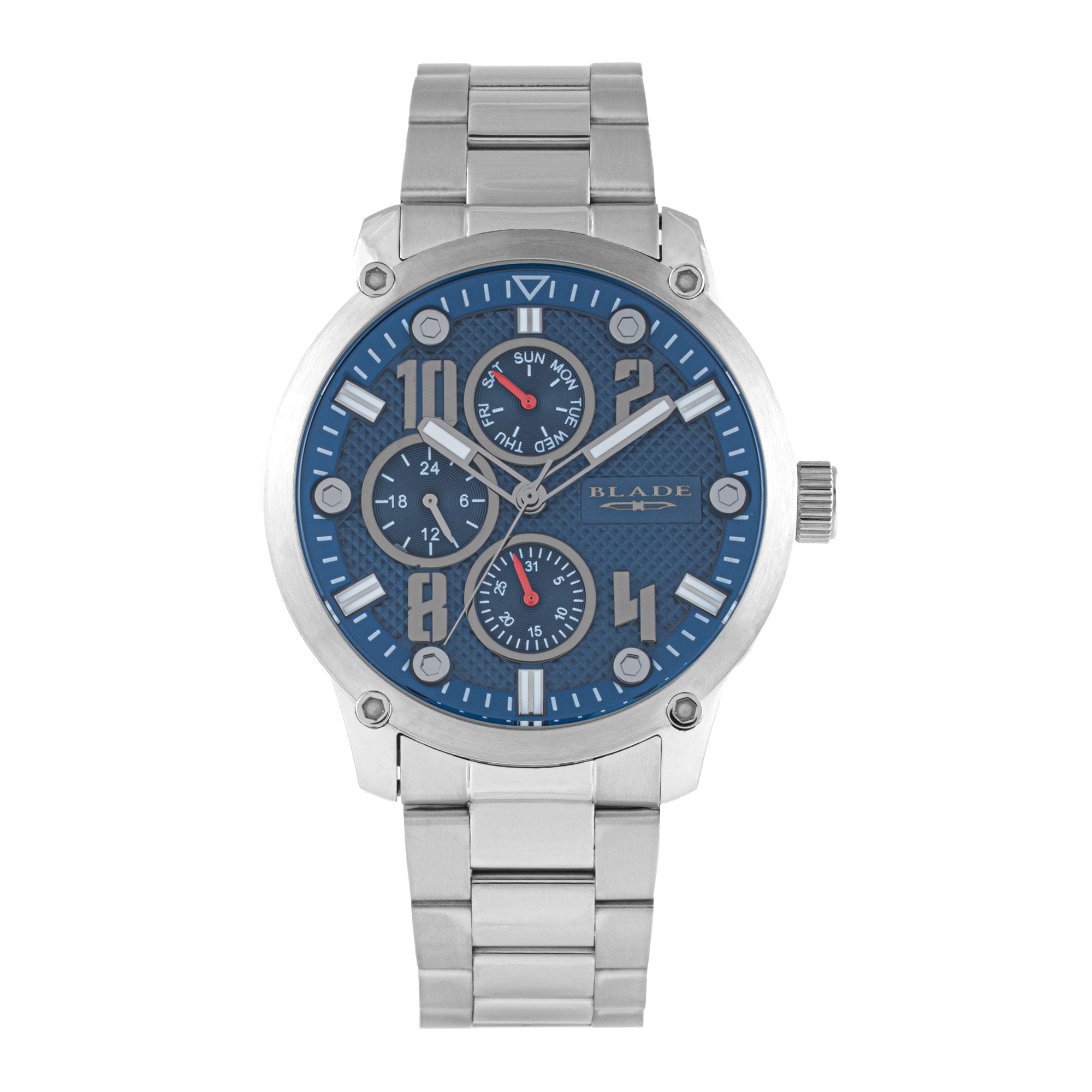 BLADE Combat II Blue 3563G2SBS SS Case & Band Multifunction Men's Watch