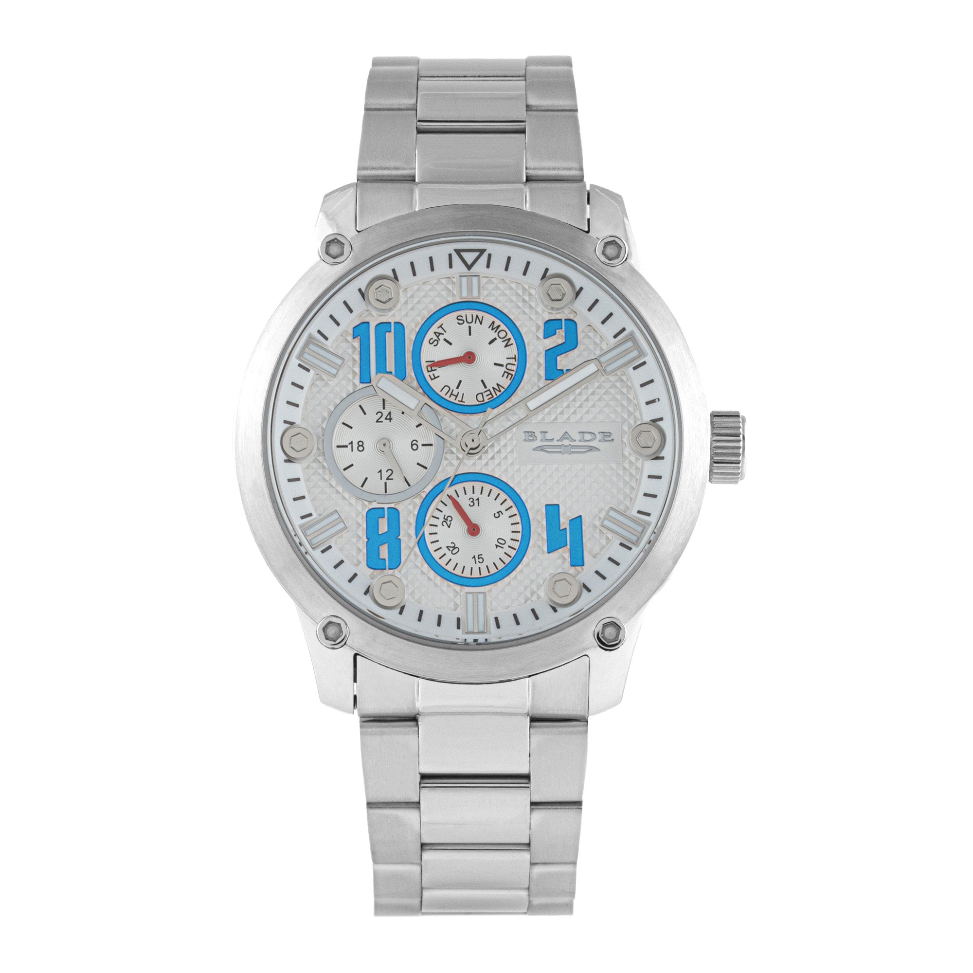 BLADE Combat II White 3563G2SWS SS Case & Band Multifunction Men's Watch