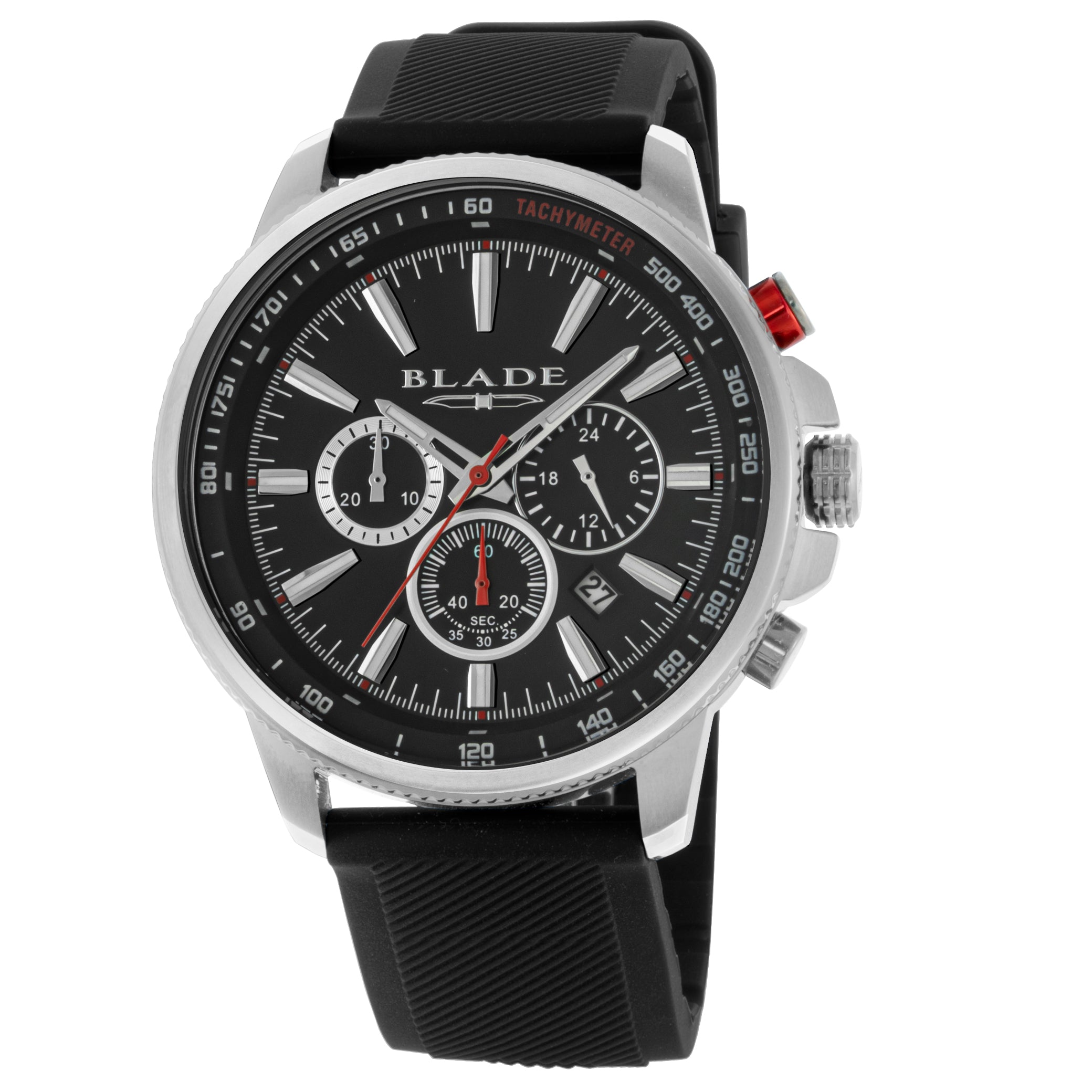 BLADE Verve Black 3564G5SNN SS Case Silicone Strap Chronograph Men's Watch - Front