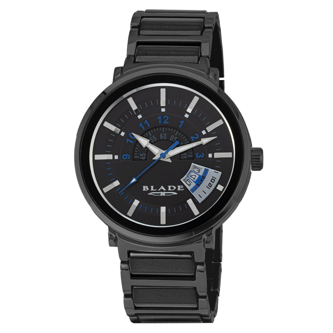 BLADE Jazz Noir SS Case & SS/Ceramic Band Date Men's Watch