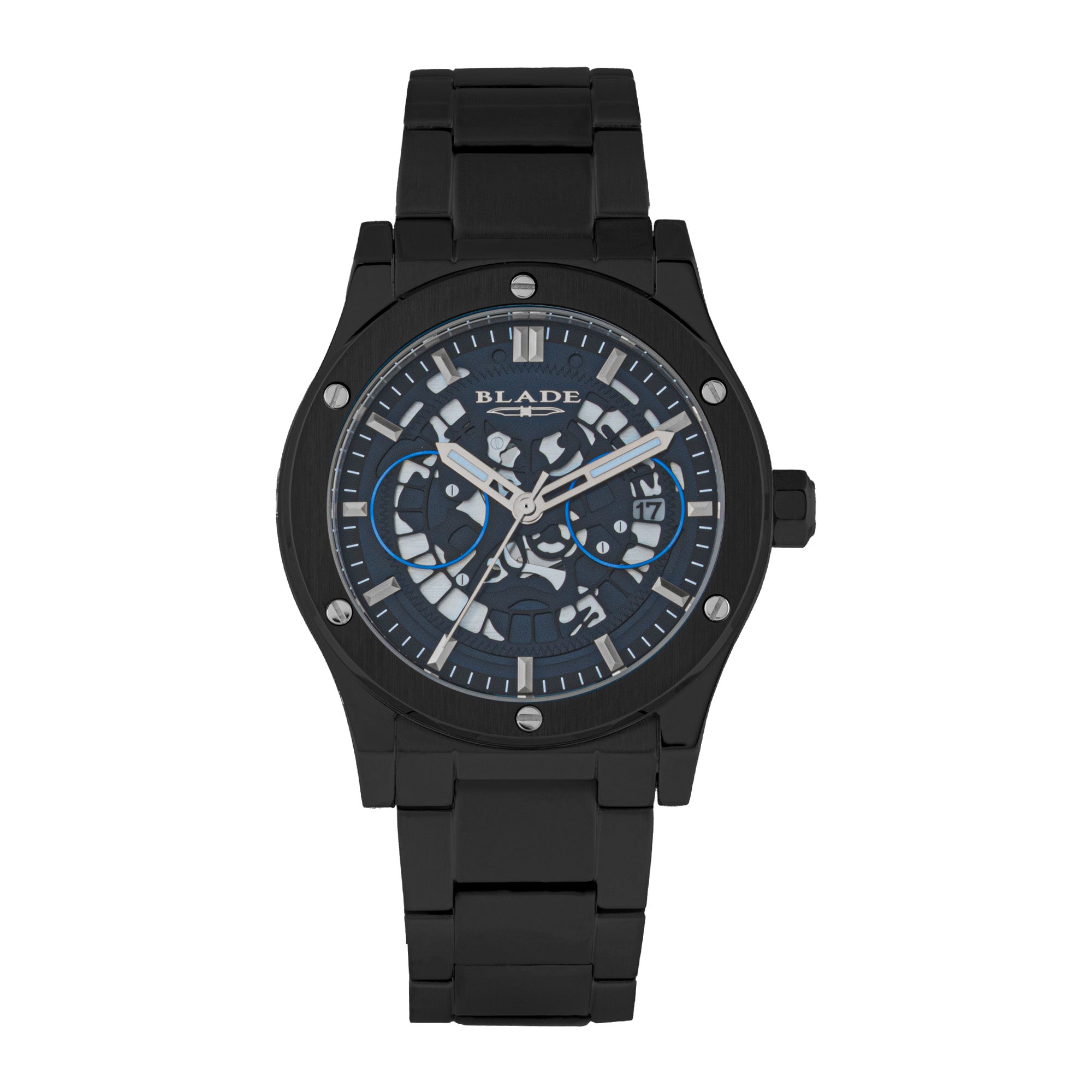 BLADE Twist Navy 3581G2NBN SS Case & Band Date Men's Watch