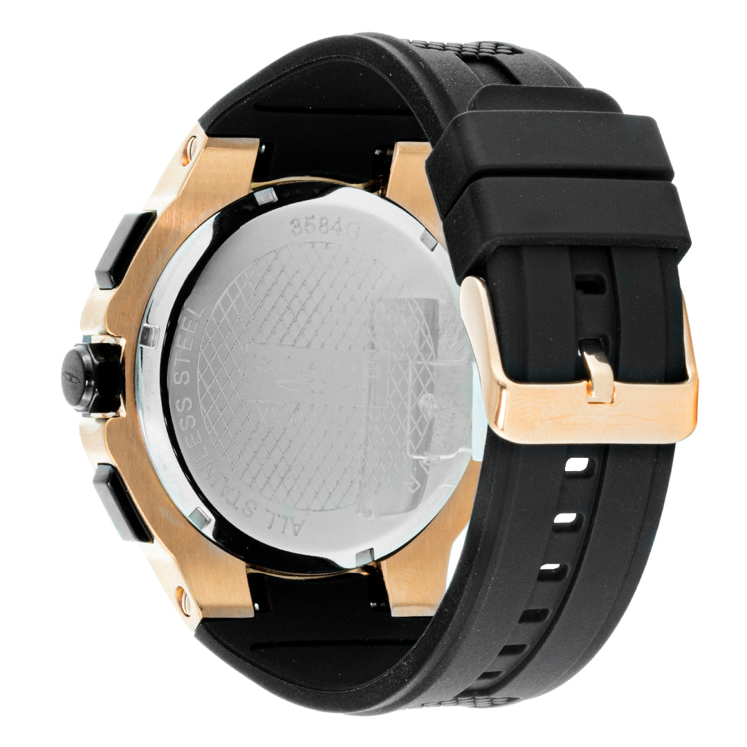 BLADE Bolt 3584G5QNN PVD Rose Case Black Silicone Strap Men's Watch
