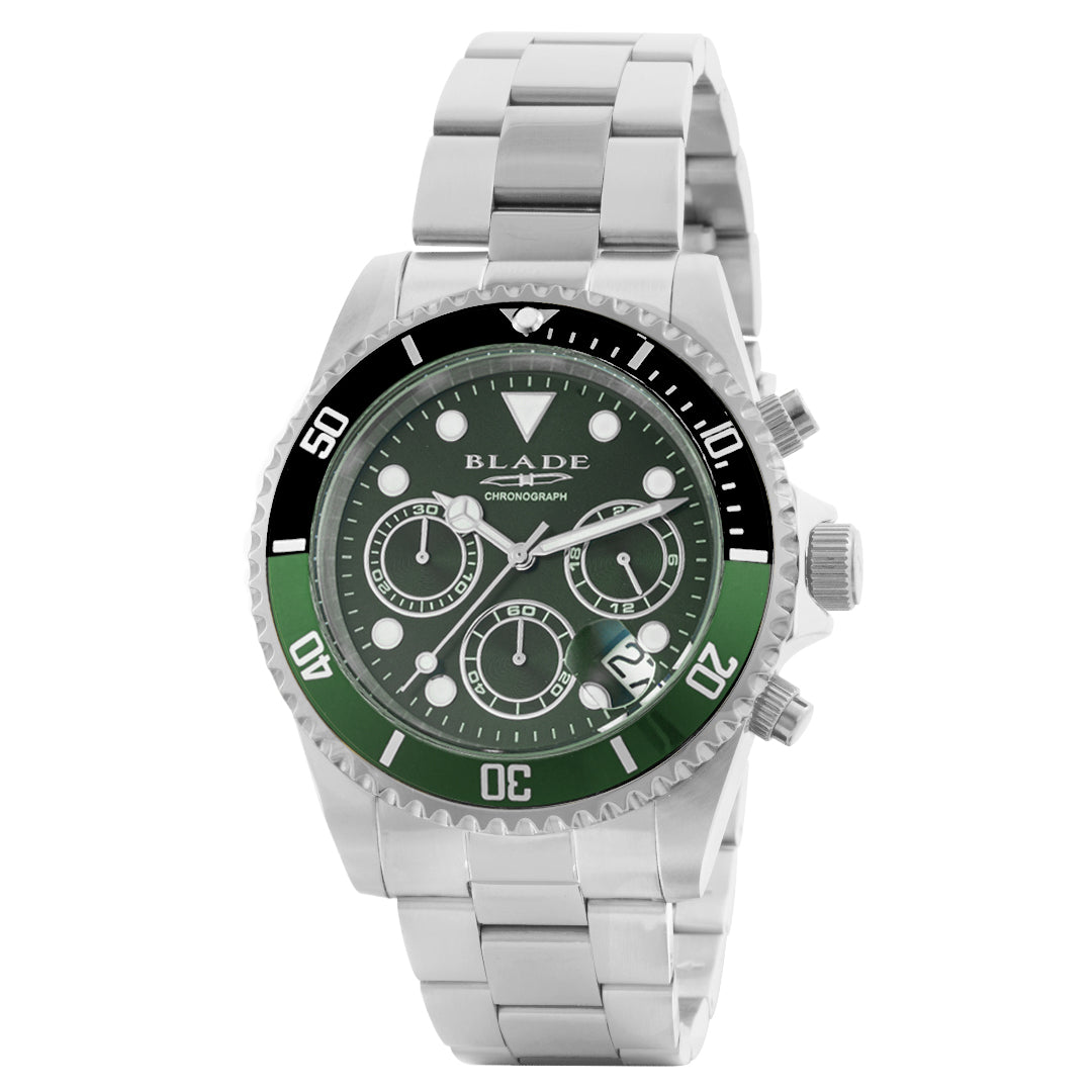 BLADE Icon Khaki (ceramic bezel) 3598G2SES SS Case & Band Chronograph Men's Watch