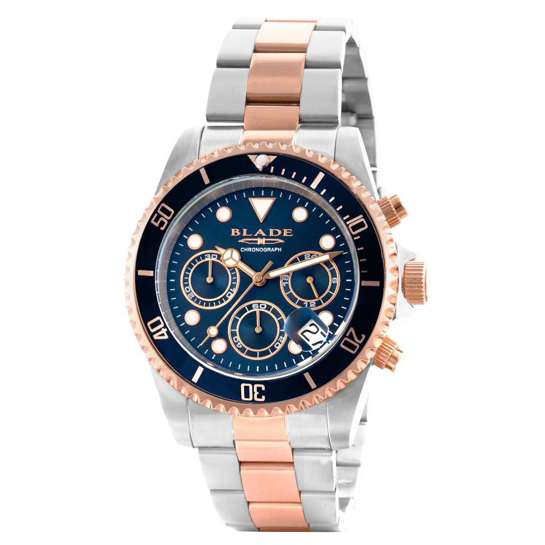 BLADE Icon Bichrome 3598G2UBU TT PVD Rose Gold Chronograph Men's Watch