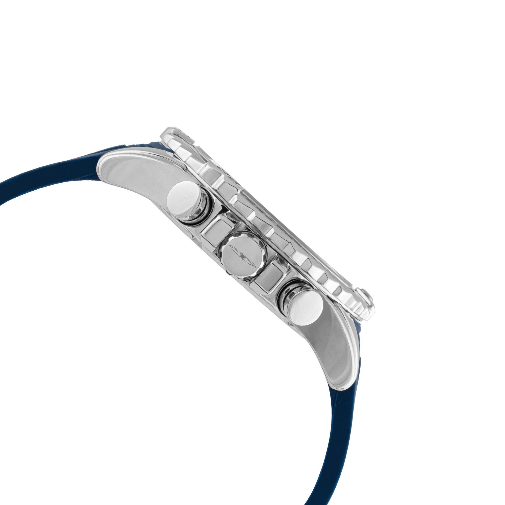 BLADE GRIT NAVY 3629G5SBB SS Case & Silicone Strap Dual-Time Multifunction Men's Watch