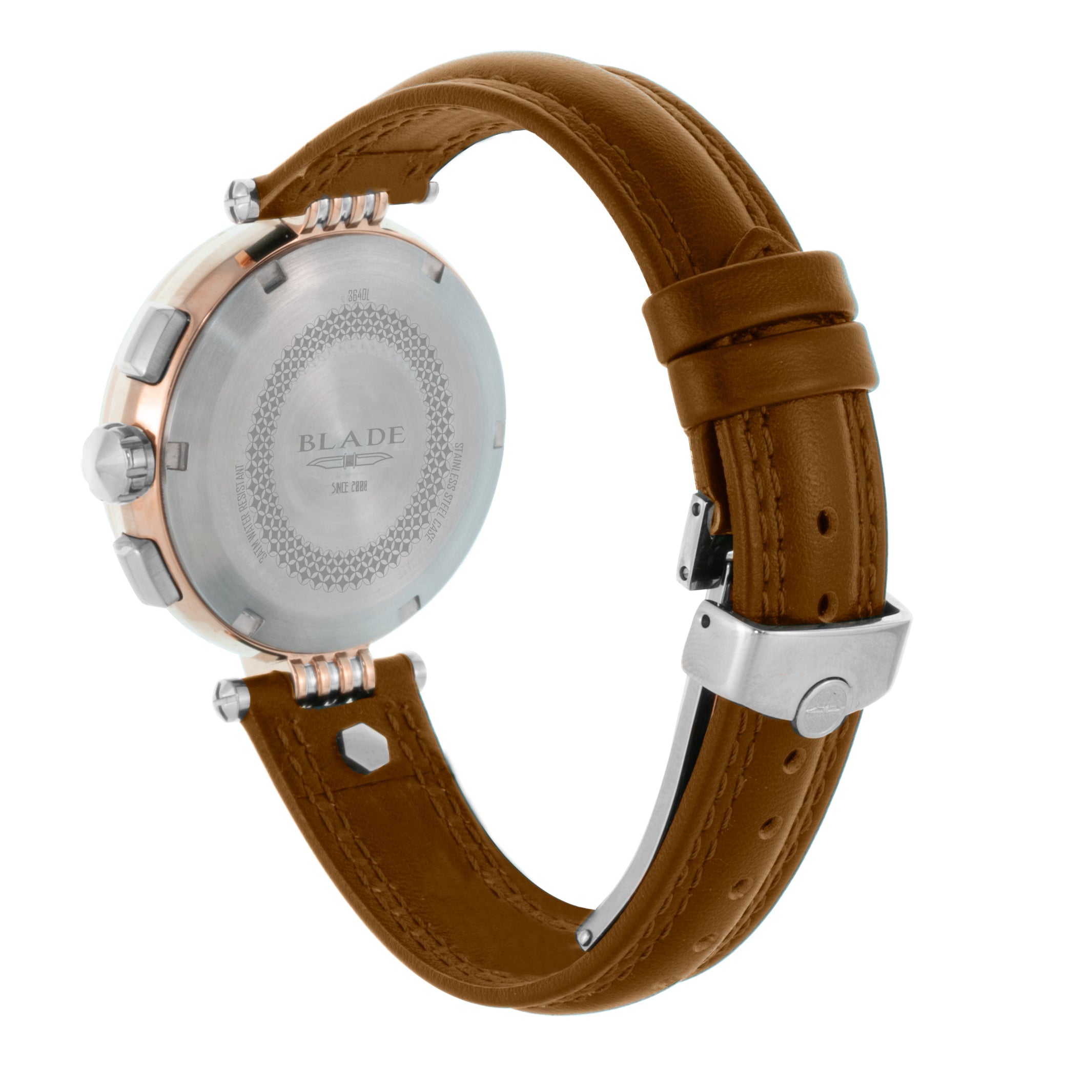 BLADE Allure Tan 3640L1USD SS Case & Leather Strap Multifunction Women's Watch