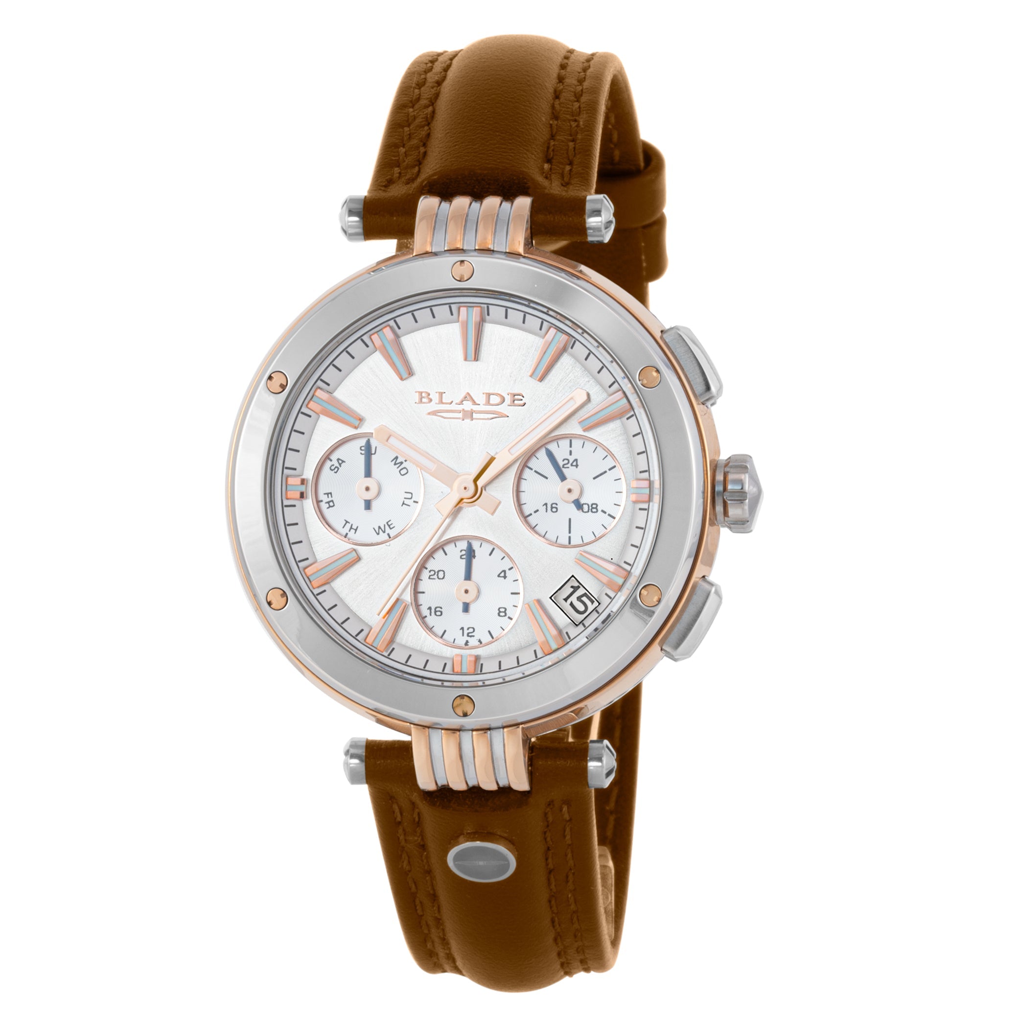 BLADE Allure Tan 3640L1USD SS Case & Leather Strap Multifunction Women's Watch