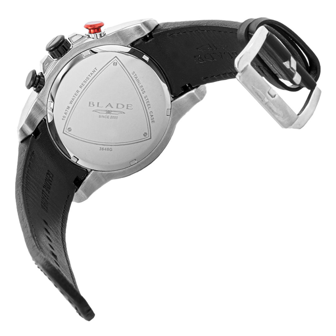 BLADE Huntsman Black 3648G1SNN SS & Leather Strap Multifunction Men's Watch
