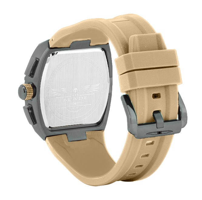 BLADE Magnifique Desert 3652G5AGD SS & Silicone Strap Multifunction Men's Watch