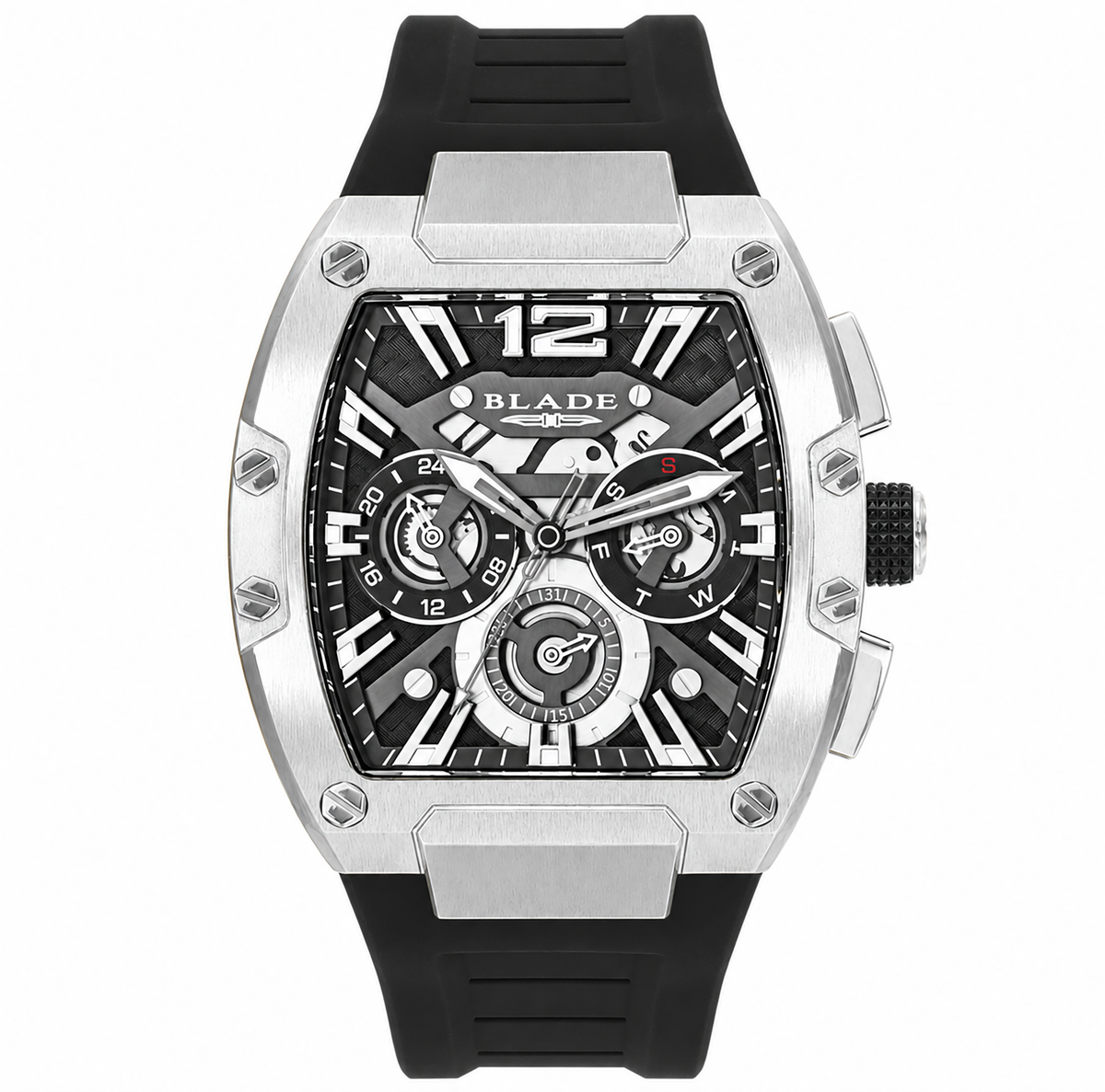 BLADE Magnifique Black 3652G5SNN SS & Silicone Strap Multifunction Men's Watch