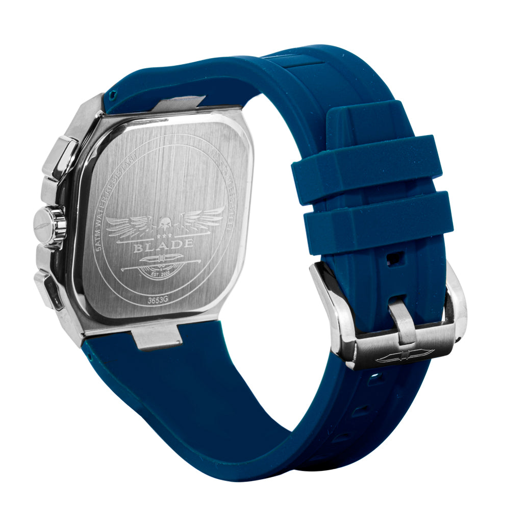 BLADE Glide Navy 3653G5SBB SS & Silicone Strap Multifunction Men's Watch