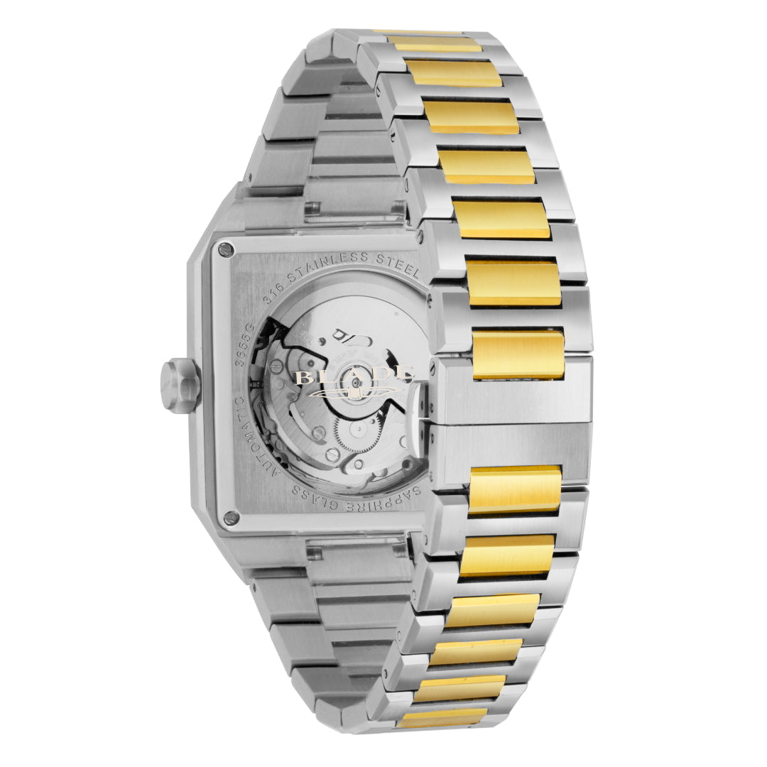 BLADE Magnus SS Automatic 24 Ivory 3655G2TST SS Case & Band Calendar Men's Watch
