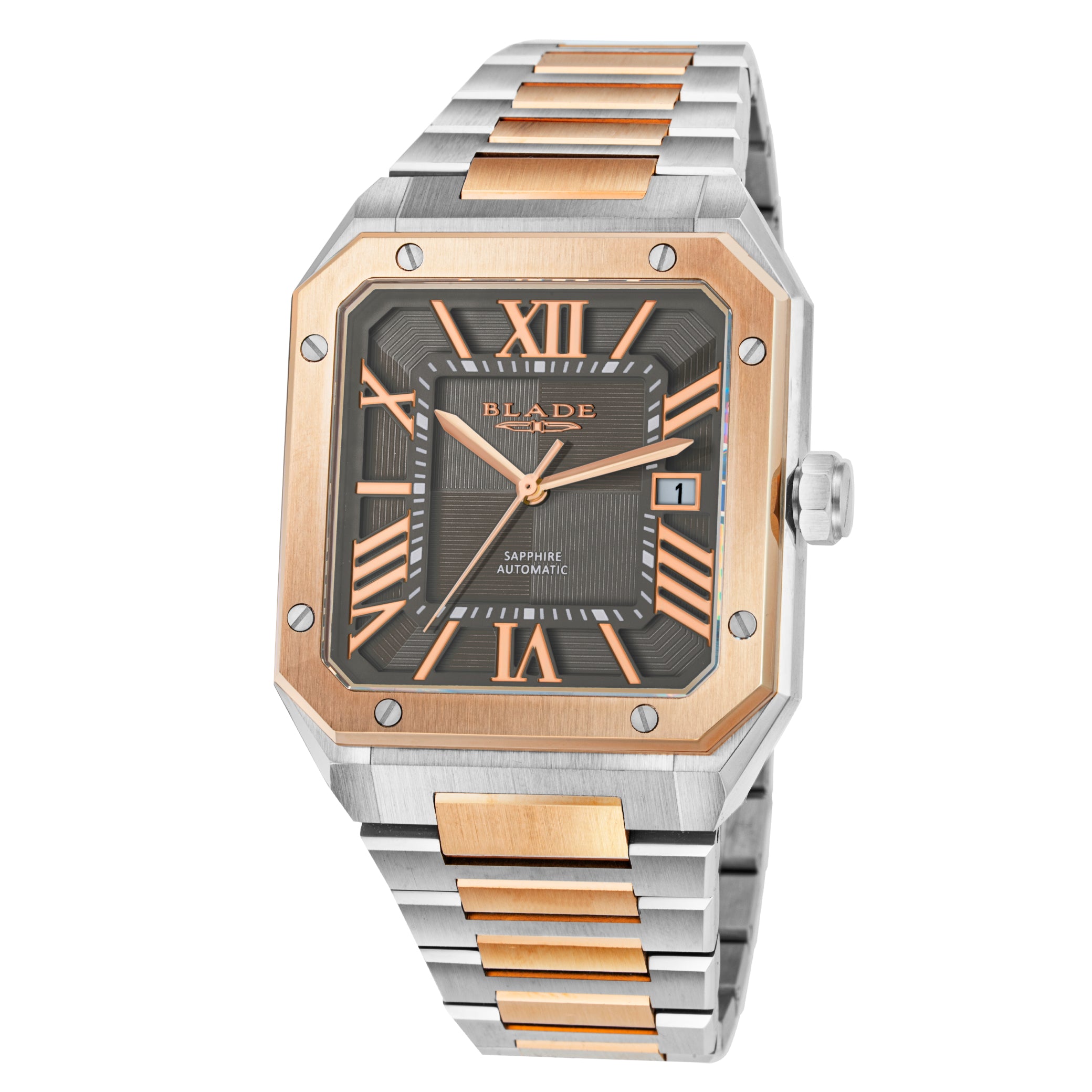 BLADE Magnus SS Automatic 24 Puce 3655G2UGU SS Case & Band Calendar Men's Watch
