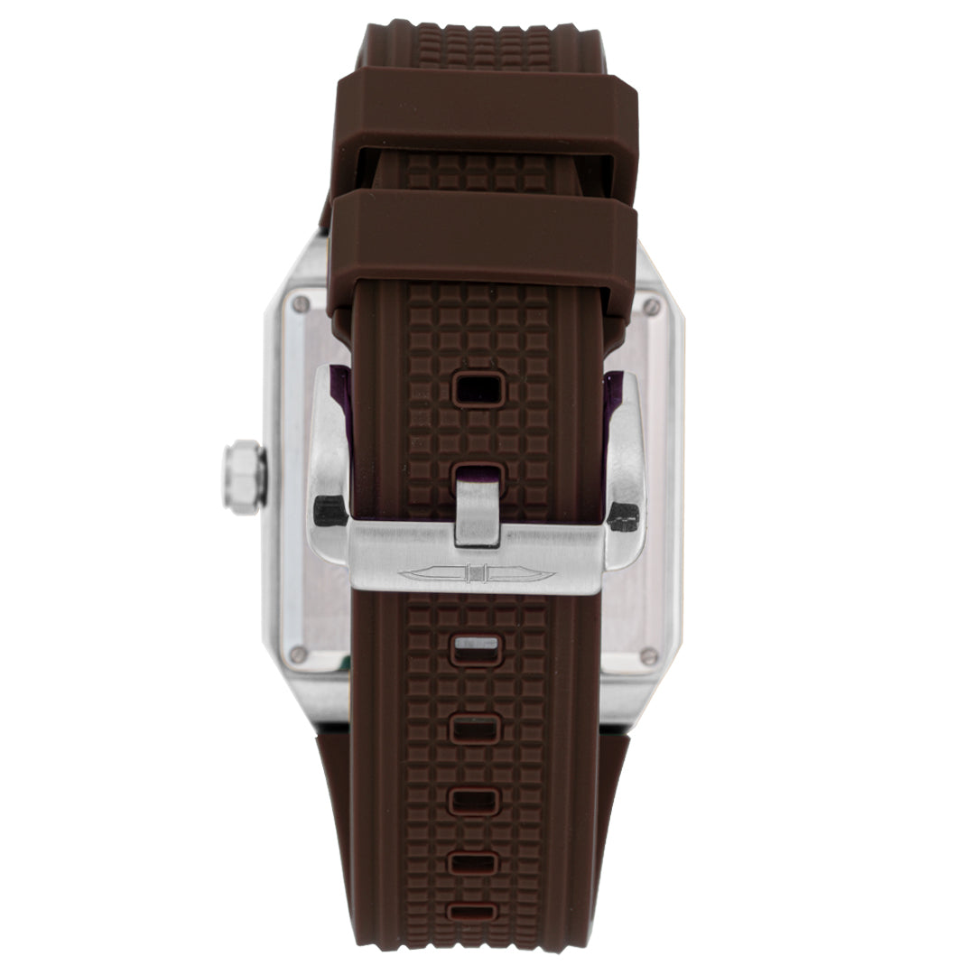 BLADE Magnus Automatic 24 Ivory/ Brown 3655G5TSO SS & Silicone Strap Calendar Men's Watch
