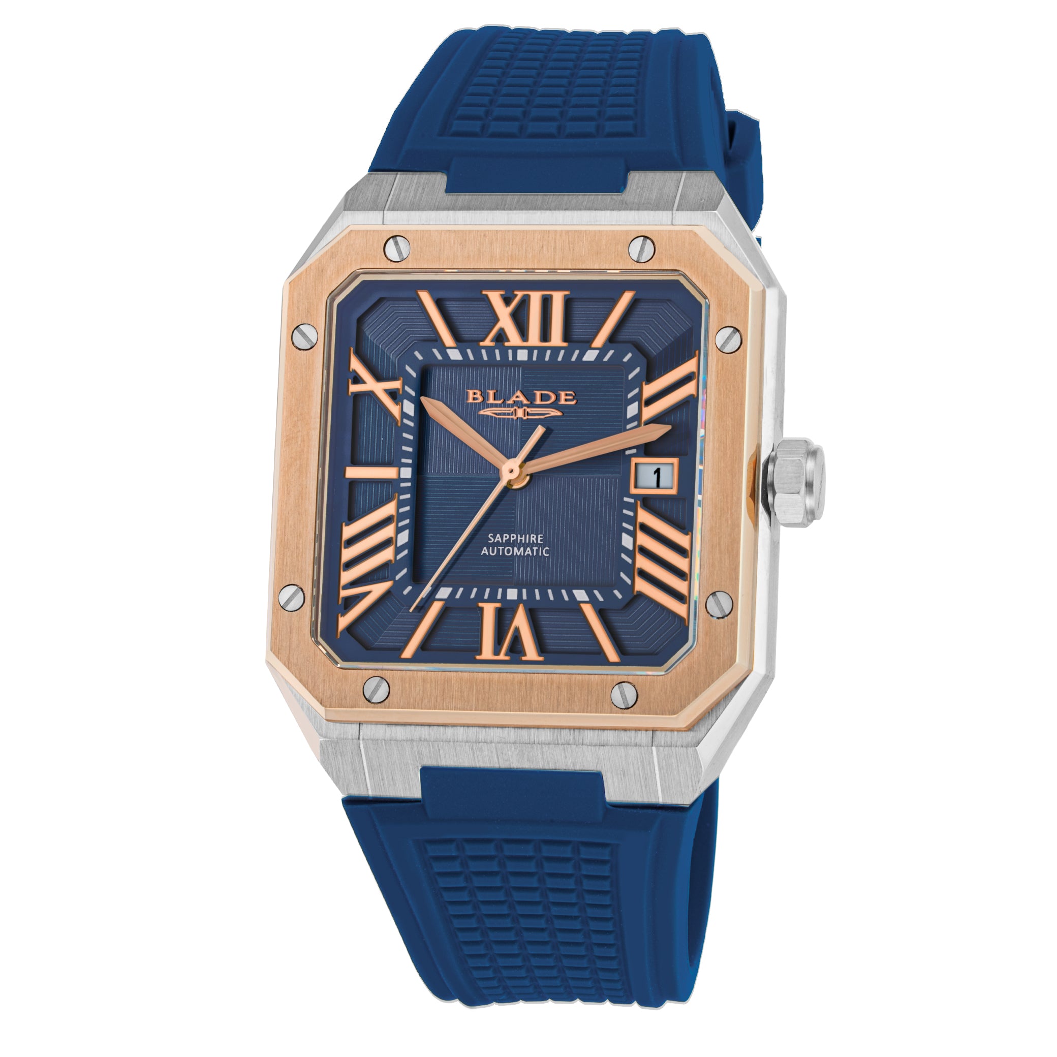 BLADE Magnus Automatic 24 Bichrome 3655G5UBB SS & Silicone Strap Calendar Men's Watch