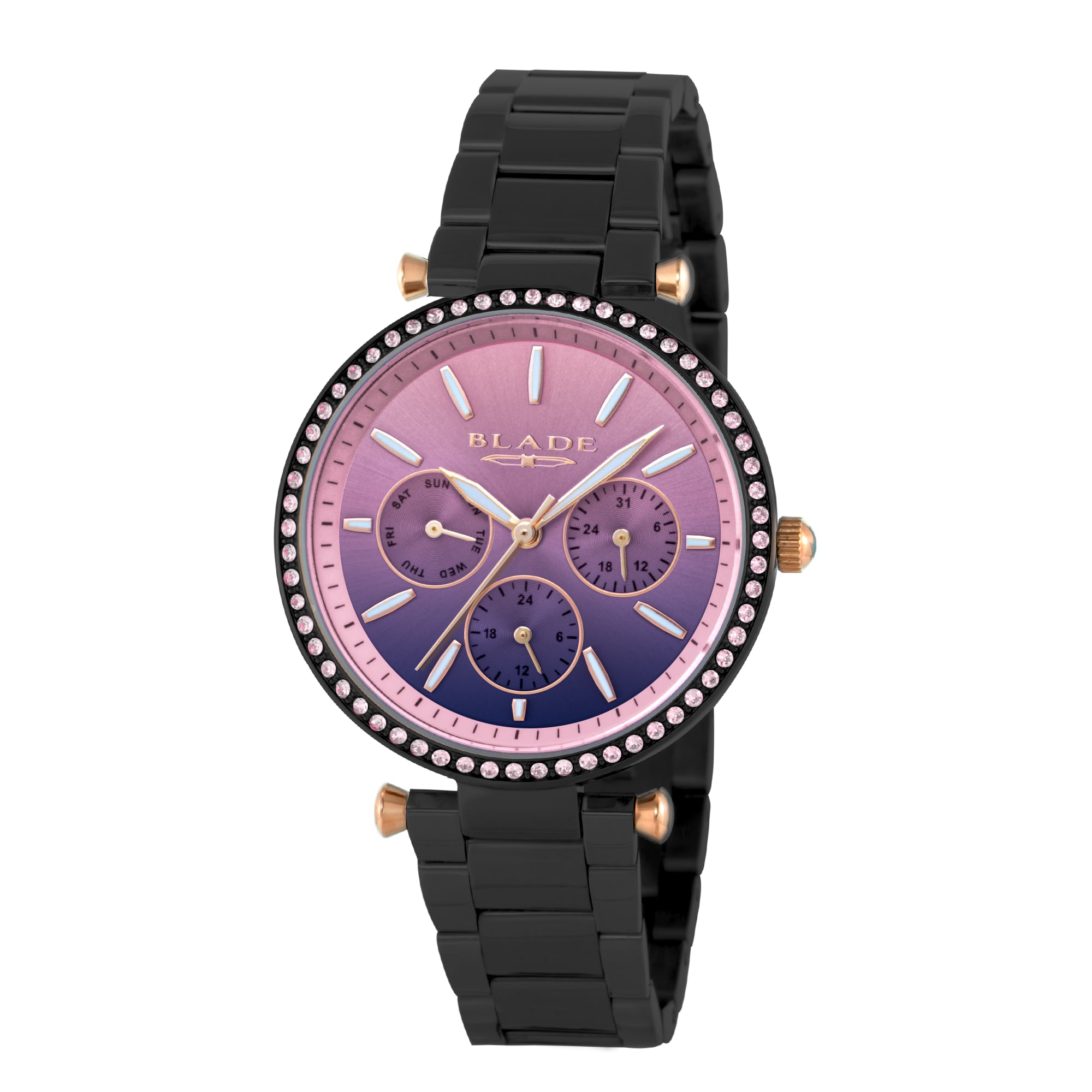 BLADE Glow Crimson 3659L2APA SS Case & Band Multifunction Women's Watch