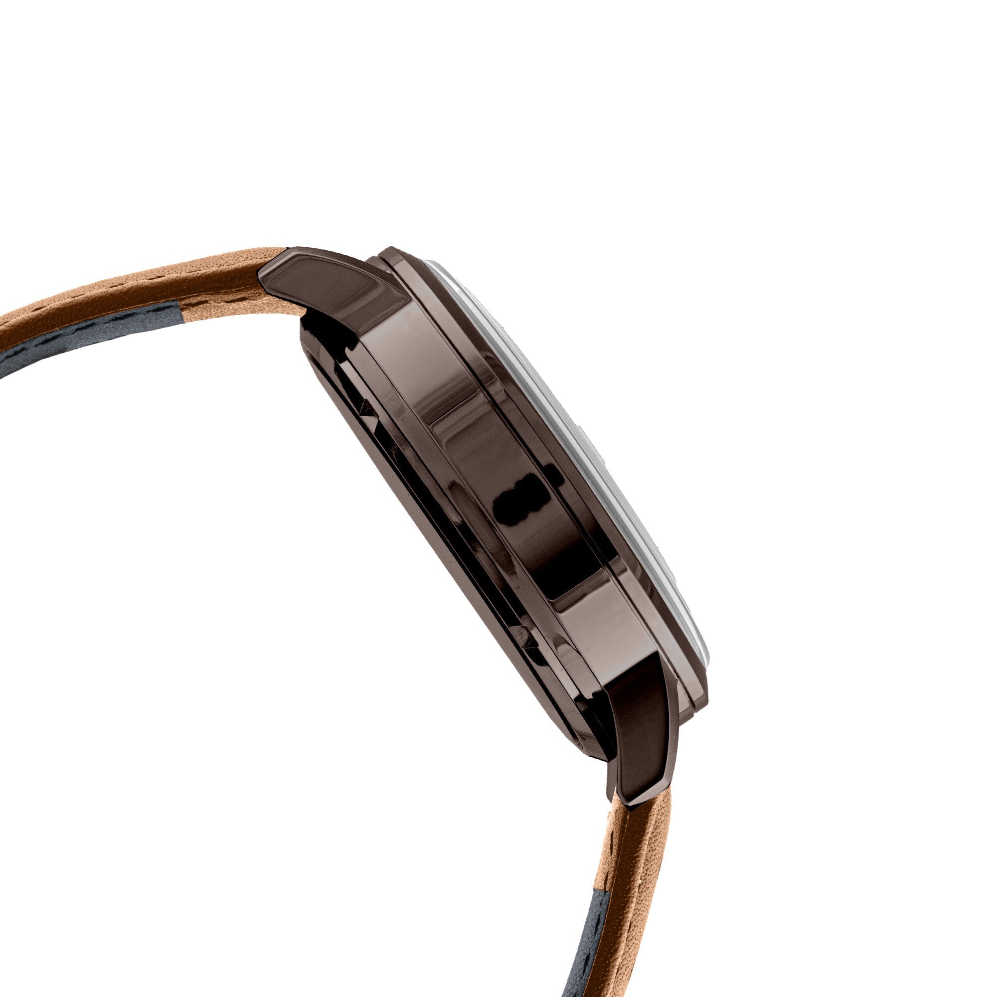 BLADE BARE 'DUBAI CHOCOLATE' 3673G1OOD SS CASE & LEATHER STRAP MULTIFUNCTION MEN'S WATCH