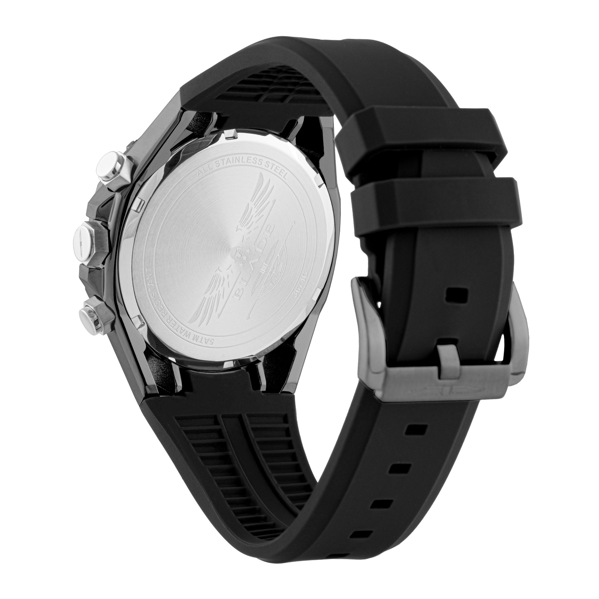 BLADE Ascend Gun 3674G5AGN SS & Silicone Strap Multifunction Men's Watch