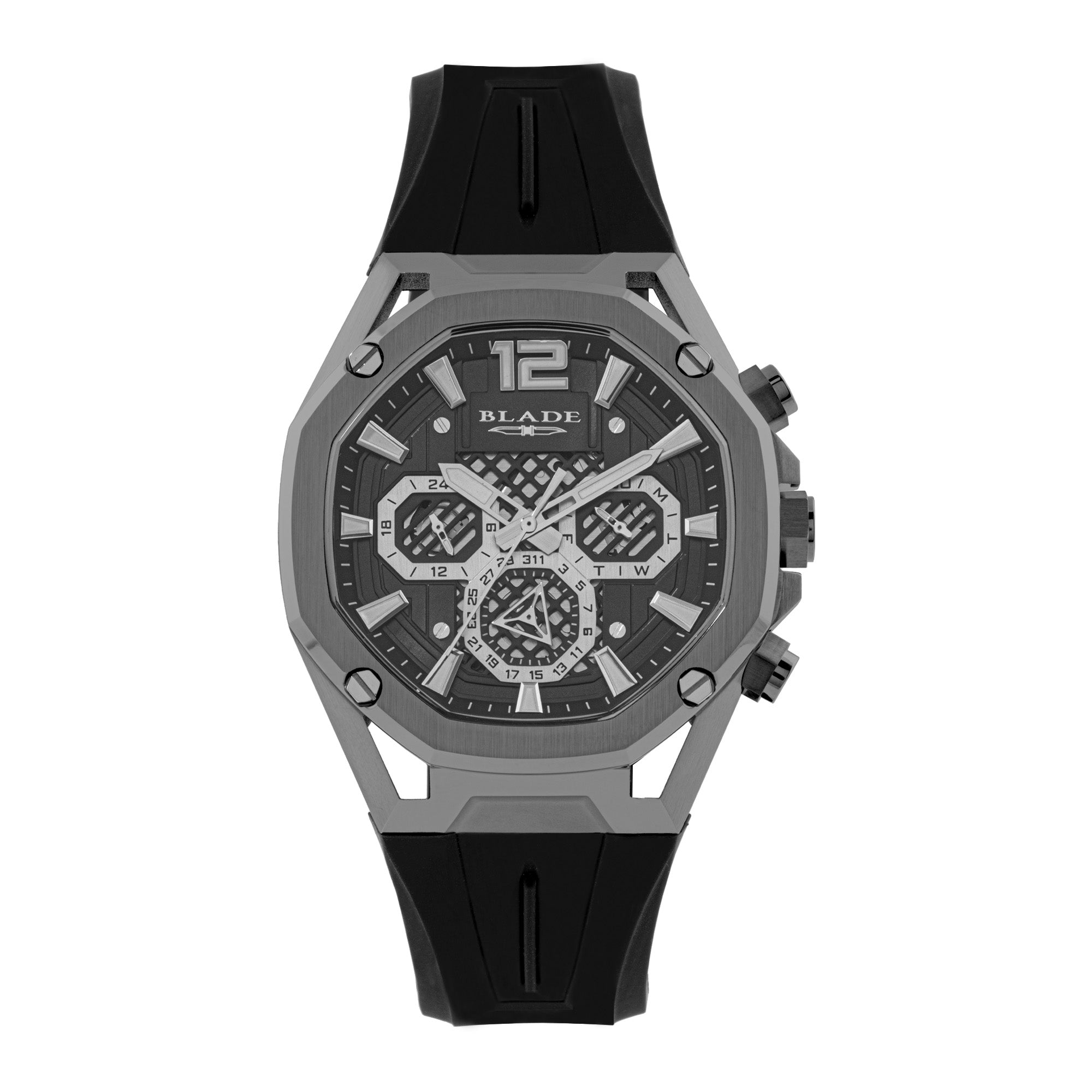 BLADE Ascend Gun 3674G5AGN SS & Silicone Strap Multifunction Men's Watch