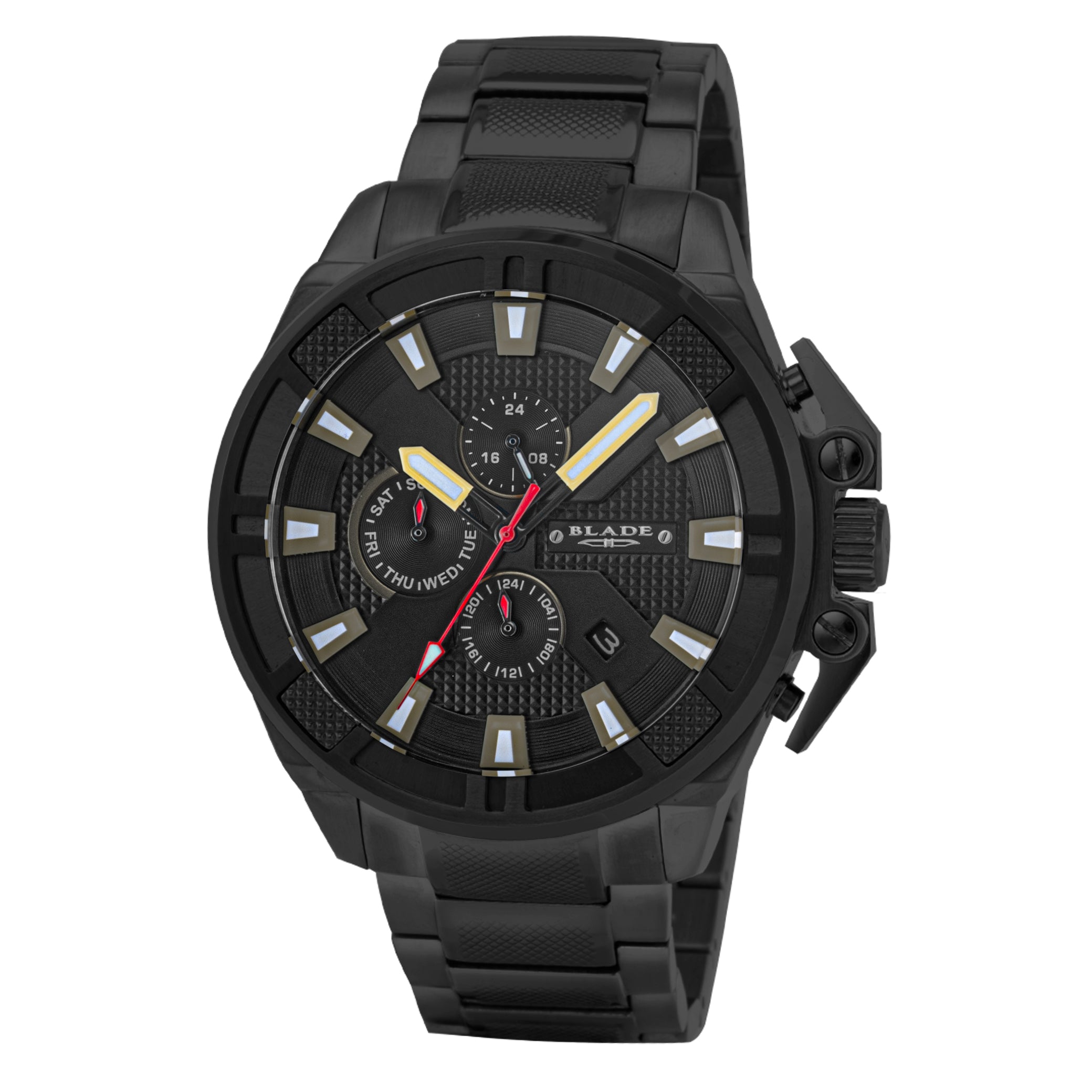 BLADE Crossfire Noir 3676G2NUN SS Case & Band Multifunction Men's Watch
