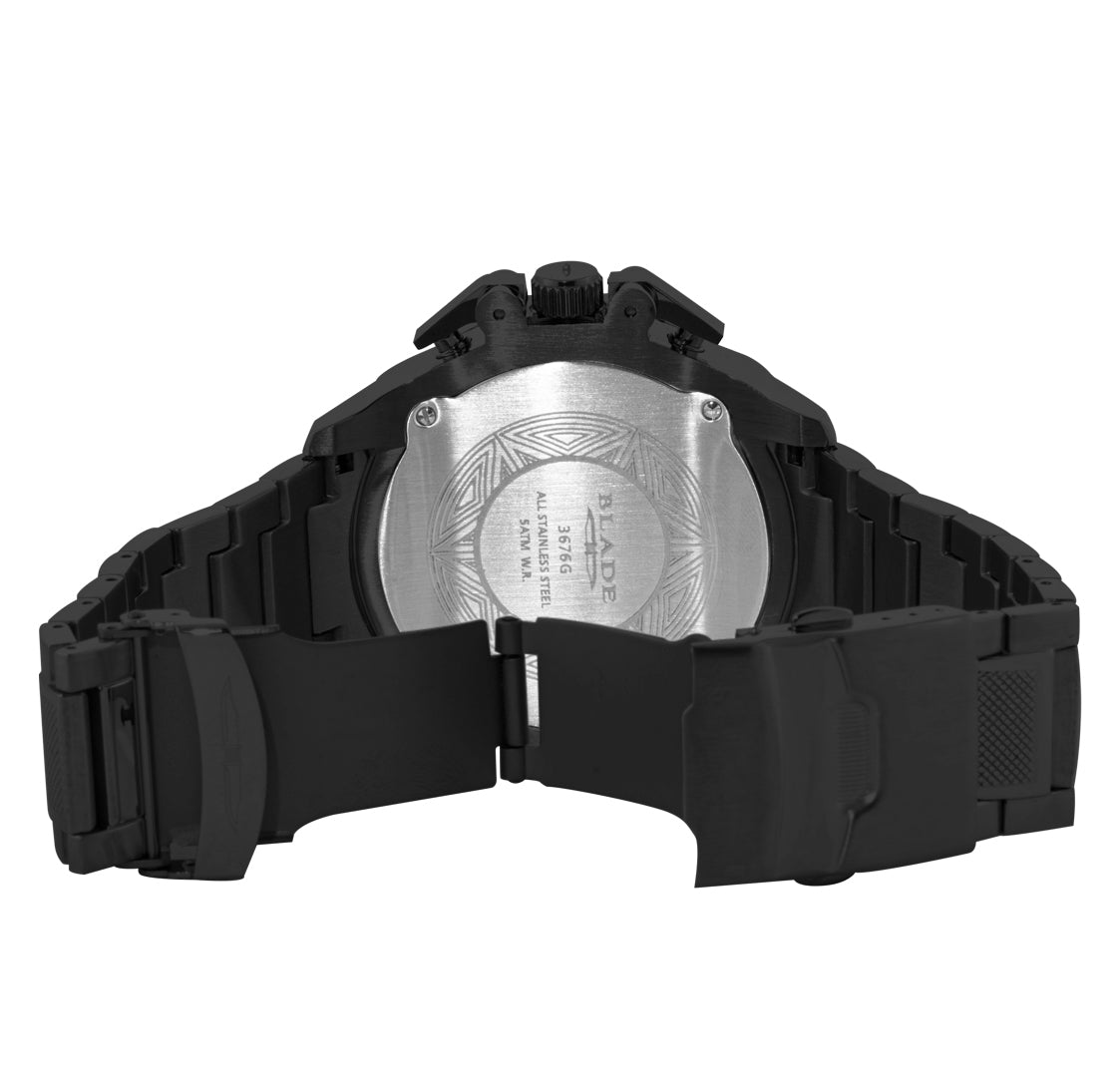 BLADE Crossfire Noir 3676G2NUN SS Case & Band Multifunction Men's Watch