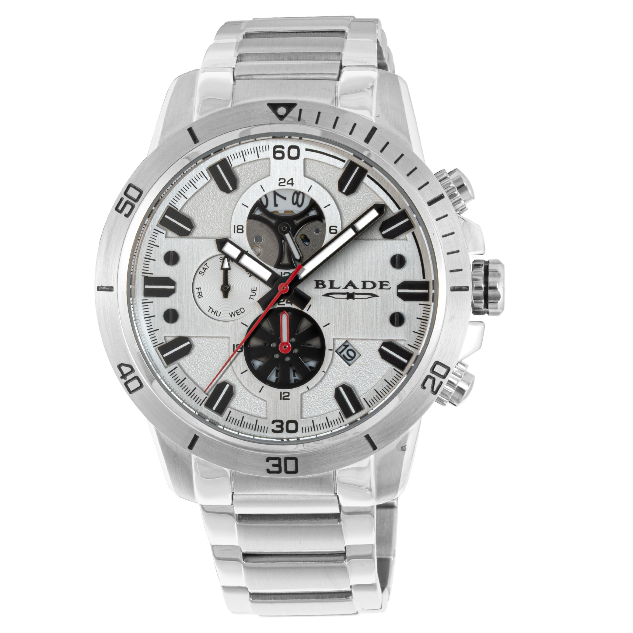 BLADE Virtuoso White 3677G2SWS SS Case & Band Multifunction Men's Watch