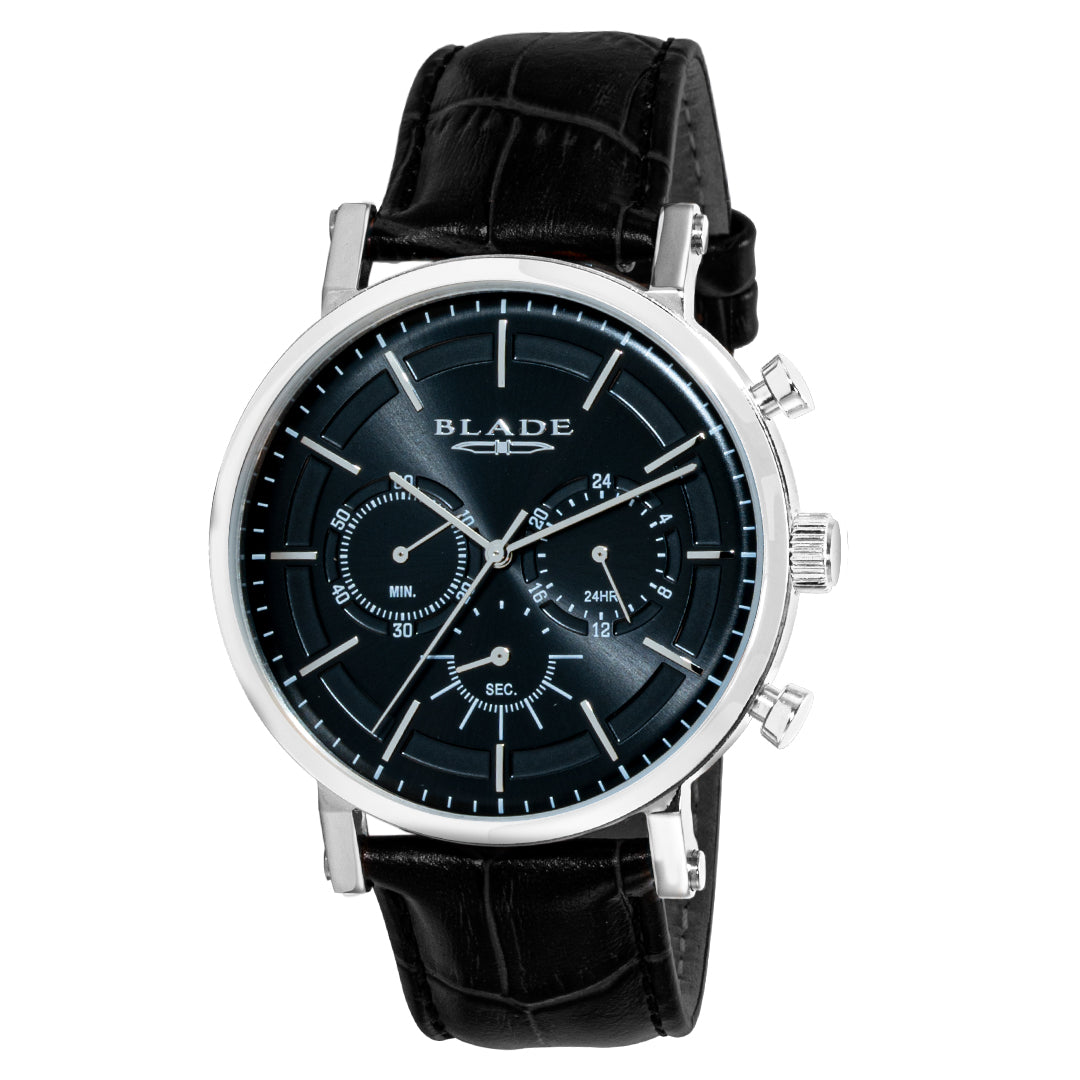BLADE Horizon Black 3678G1SNN SS Case & Leather Strap Chronograph Men's Watch