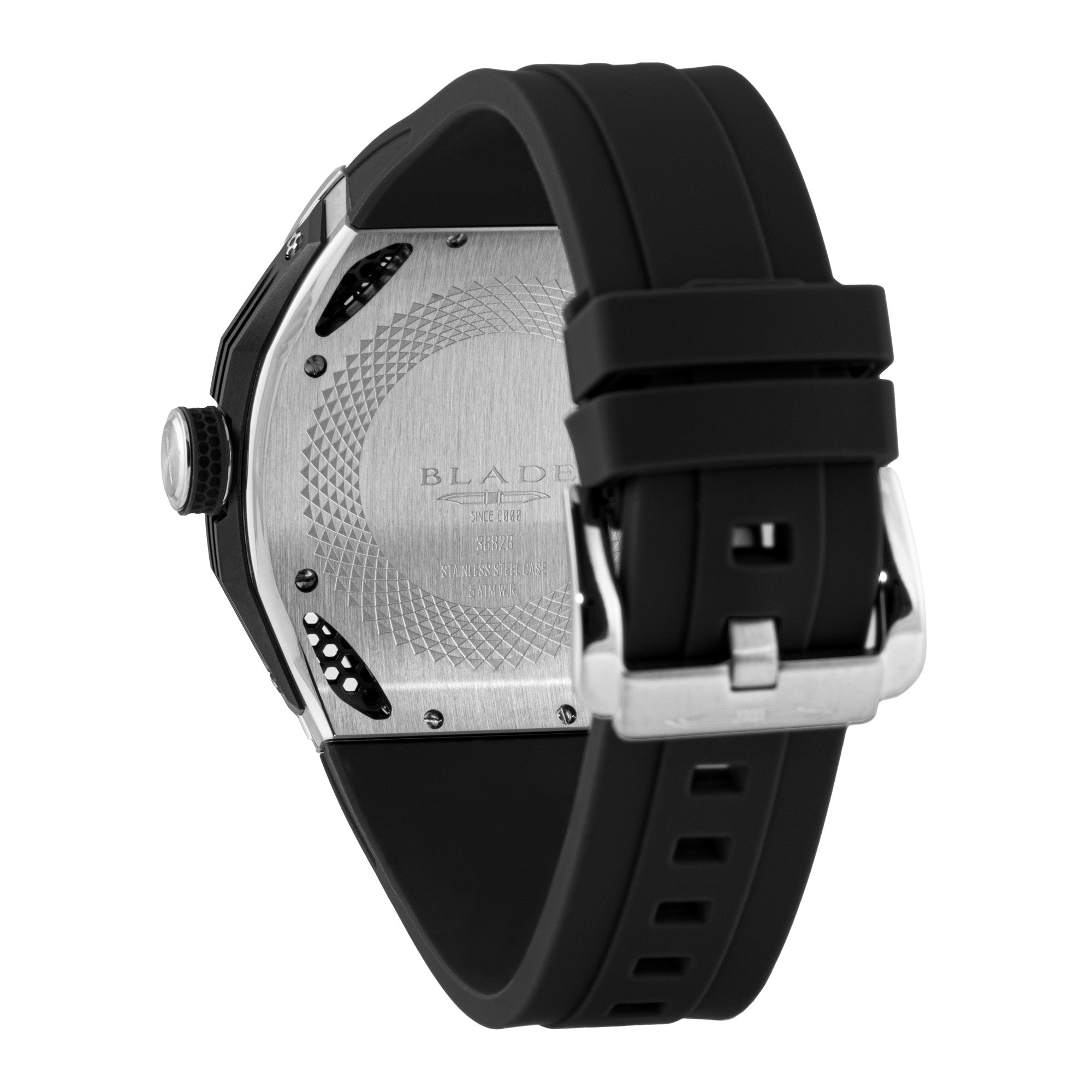 BLADE Throttle Black 3682G5MNN SS Case & Silicone Strap Multifunction Men's Watch