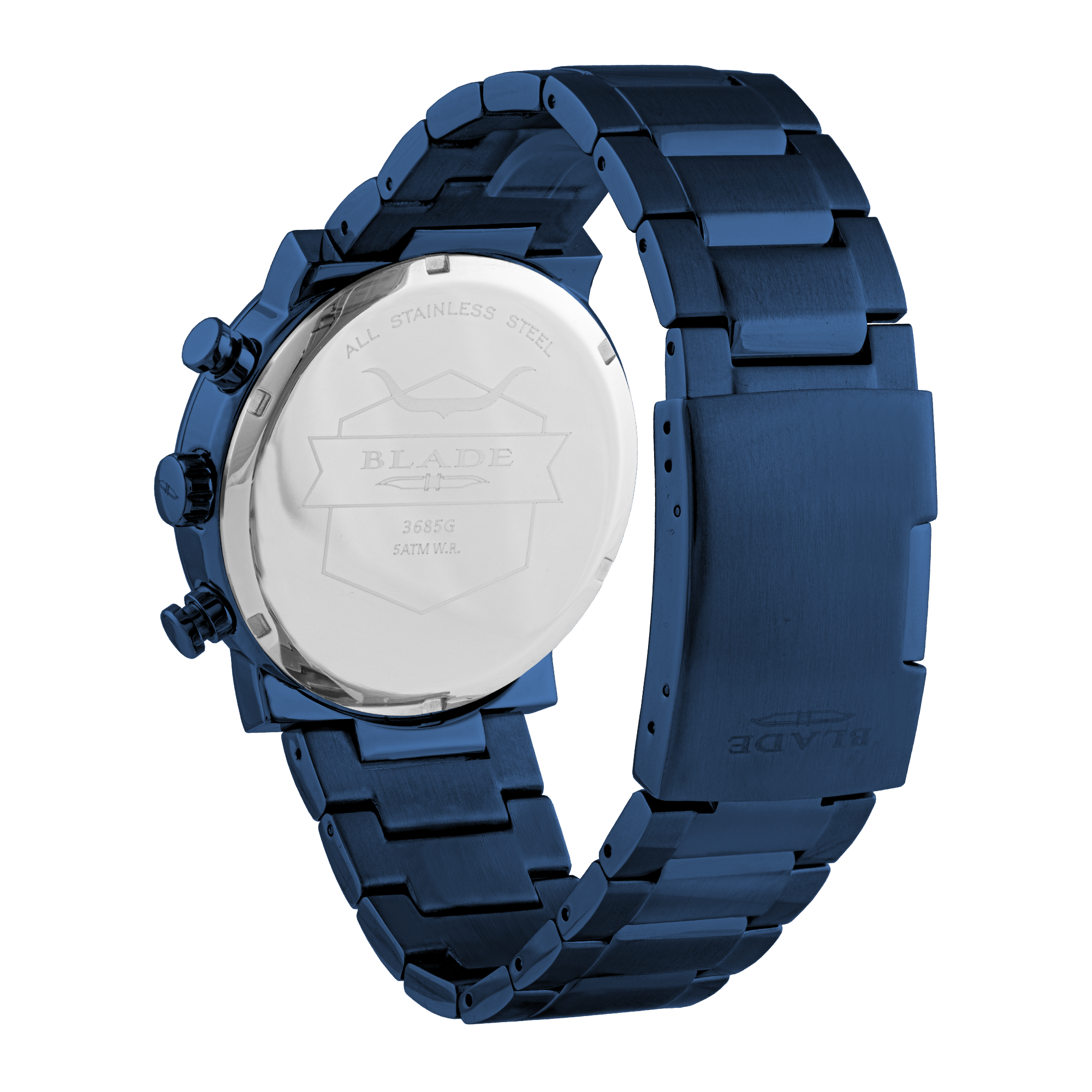 BLADE Aztec Navy 3685G2BBB SS Case & Band Multifunction Men's Watch