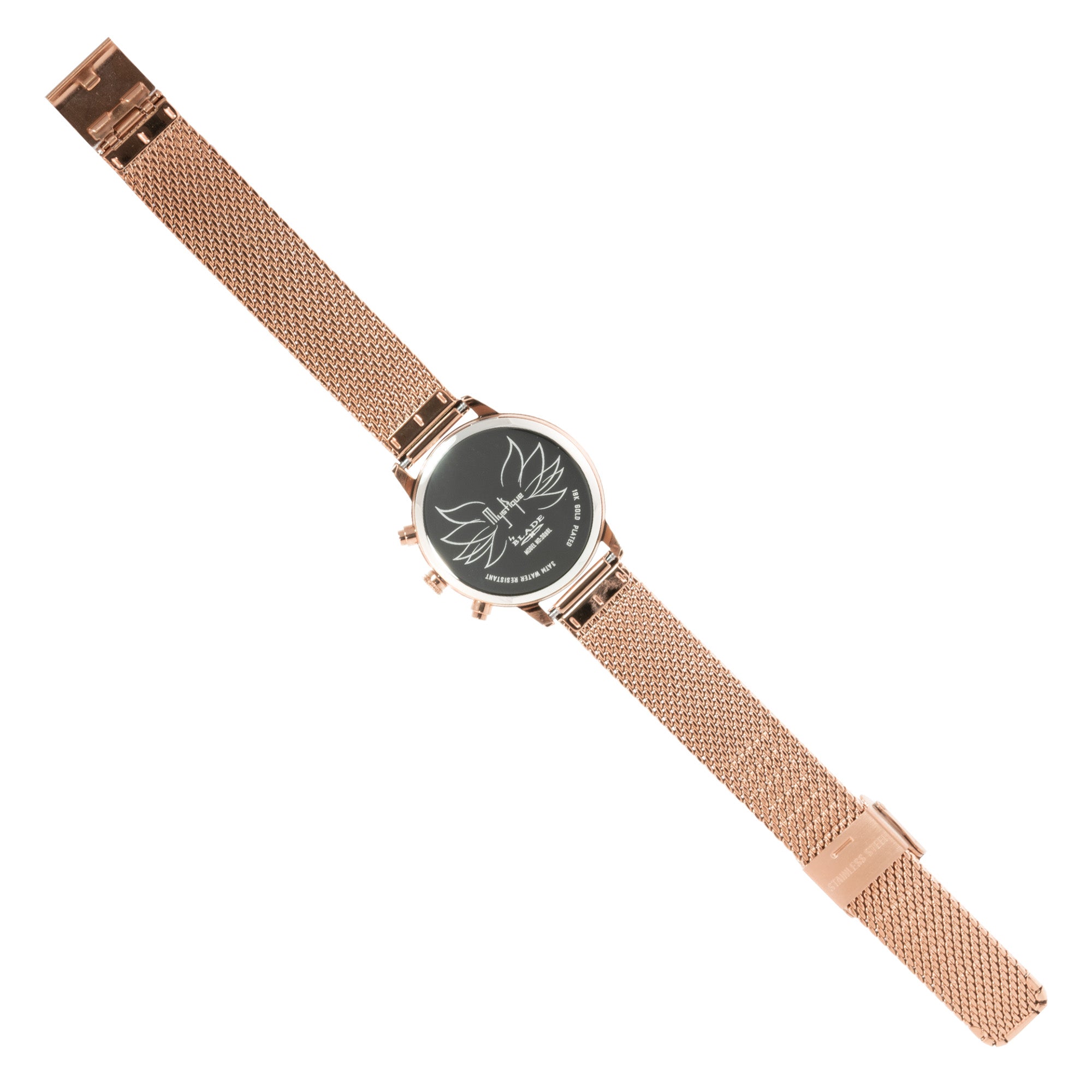 BLADE Venus Pink 3688L2RPR SS Case & Mesh Strap Multifunction Women's Watch