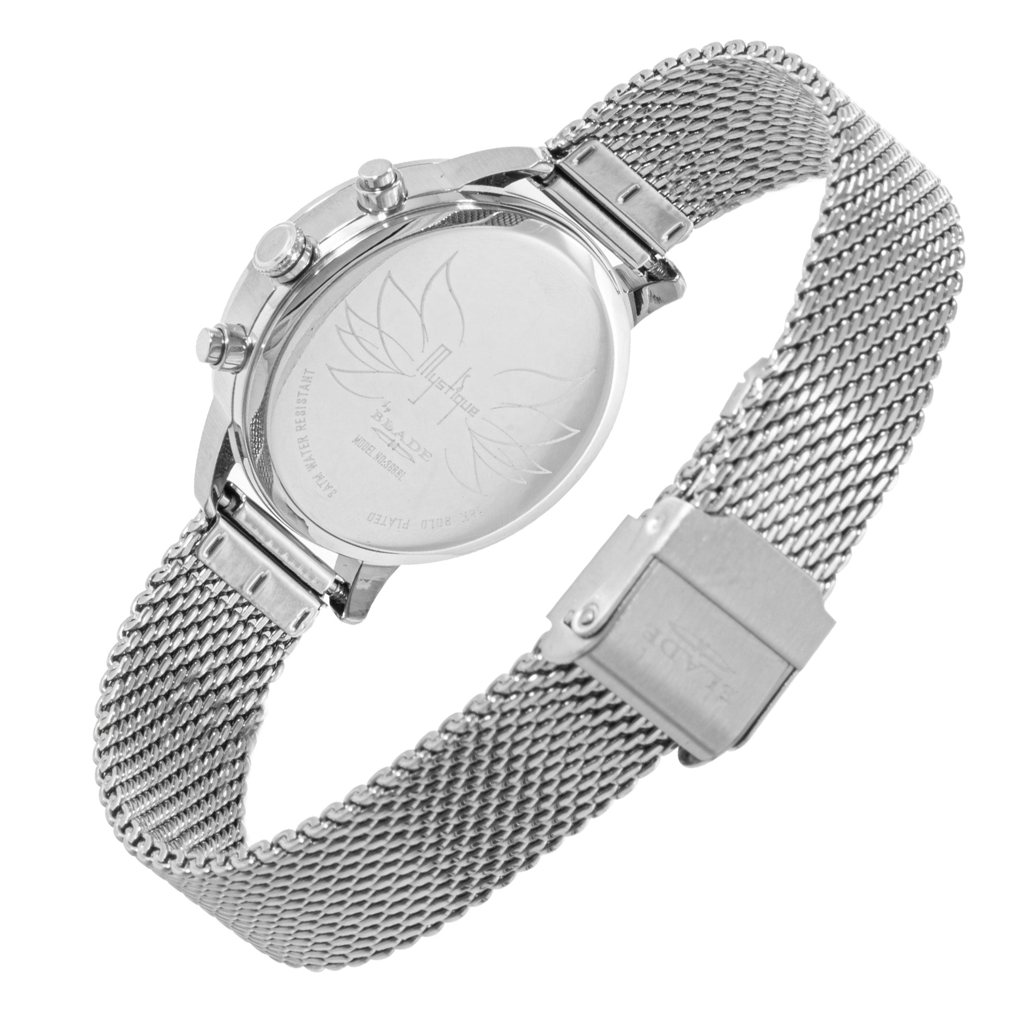 BLADE Venus Red SS Case & Mesh Strap Multifunction Women's Watch