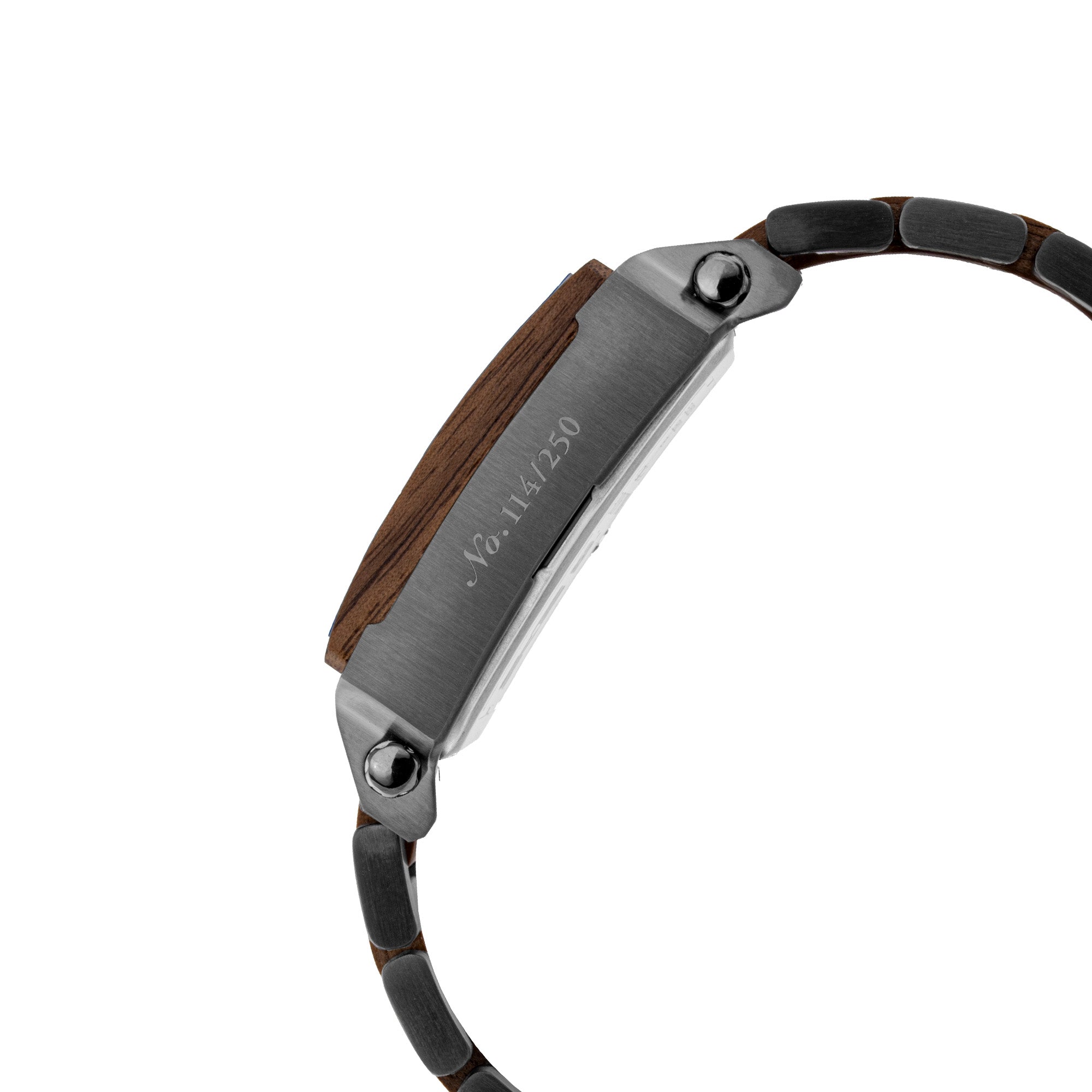 BLADE Vertex Limited Edition Wood Gun 3689G2WAGA SS Case & SS/ Wooden Band Multifunction Men's Watch