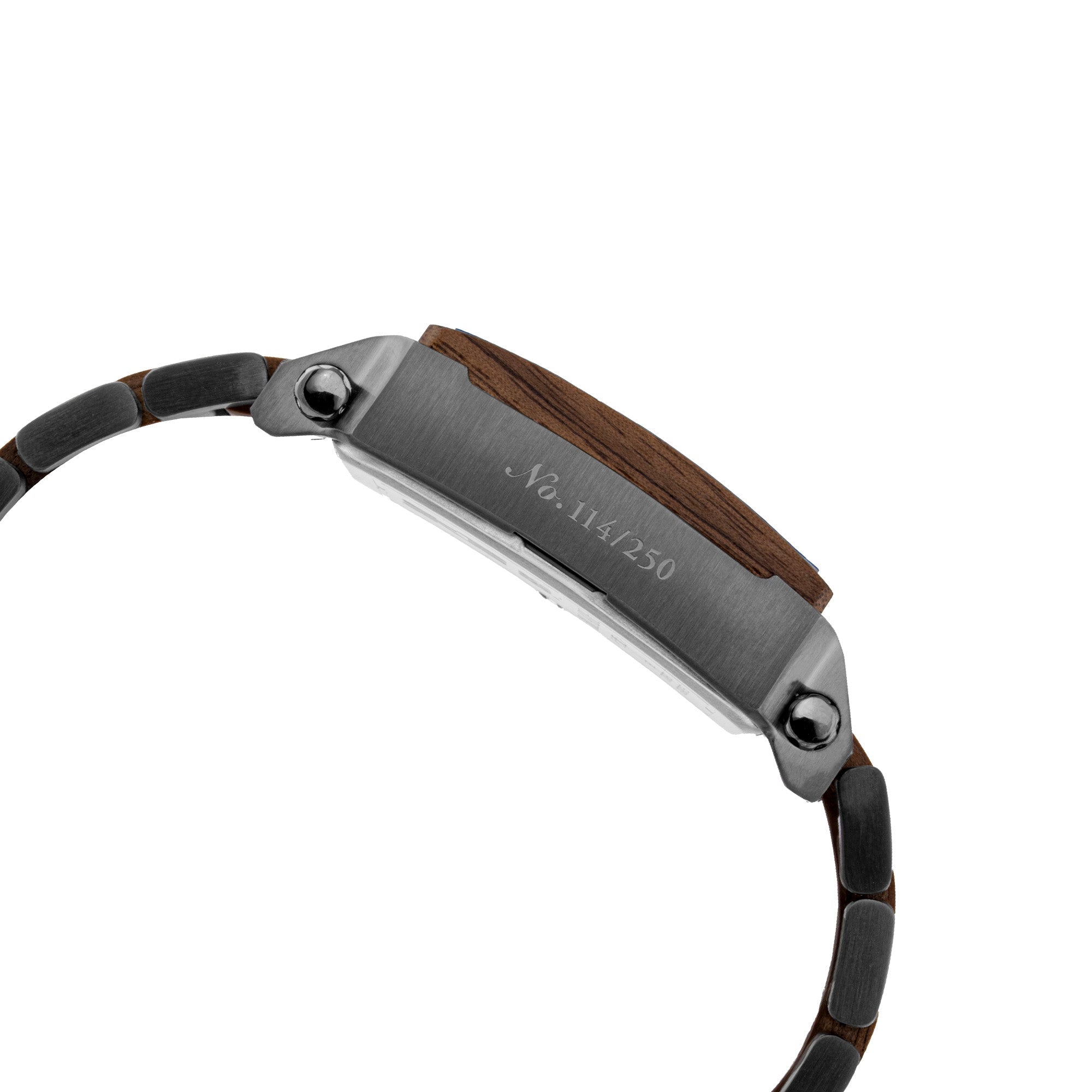 BLADE Vertex Limited Edition Wood Gun 3689G2WAGA SS Case & SS/ Wooden Band Multifunction Men's Watch