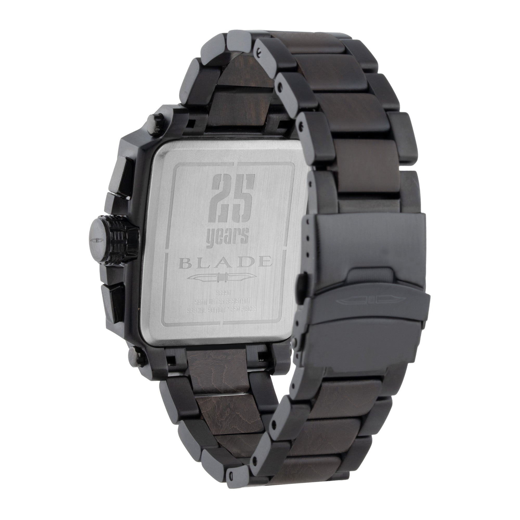 BLADE Vertex Limited Edition Wood Noir 3689G2WNNN SS Case & SS/ Wooden Band Multifunction Men's Watch