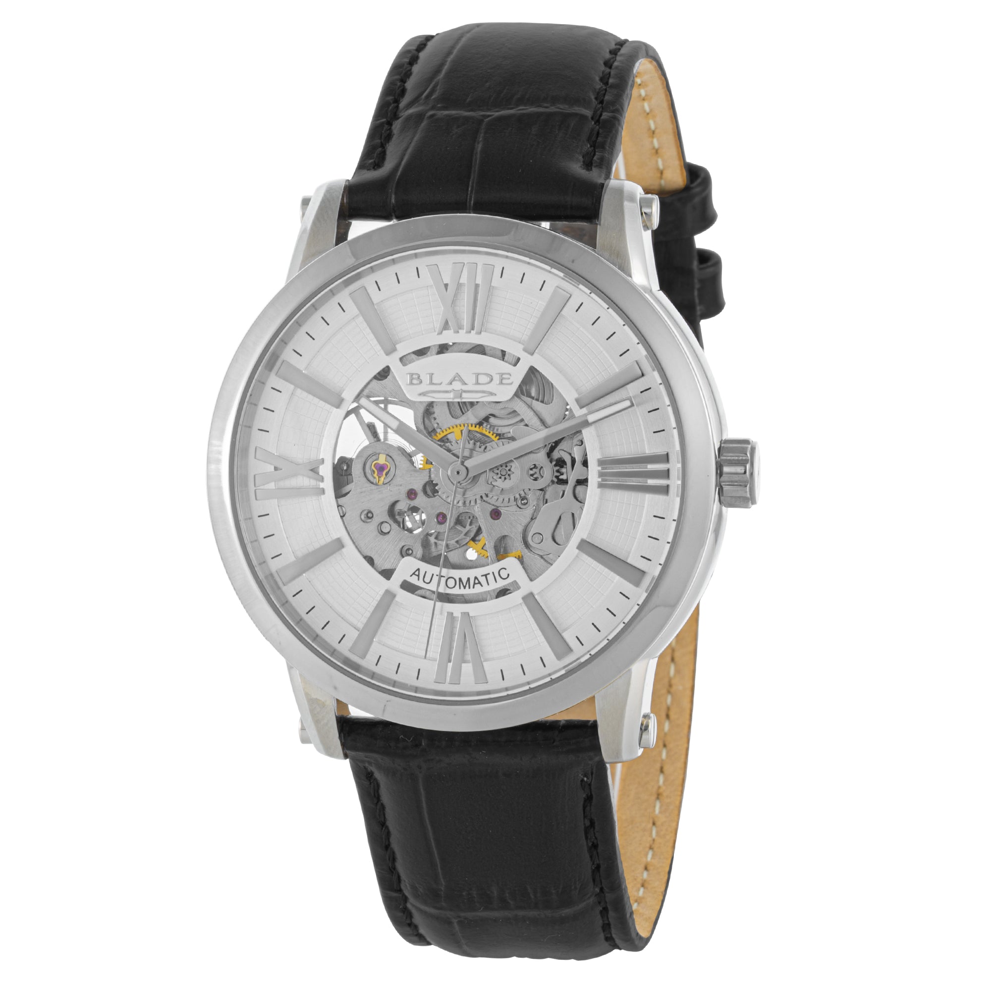 BLADE Volare White 3692G1SSN SS Case & Leather Strap Automatic Men's Watch