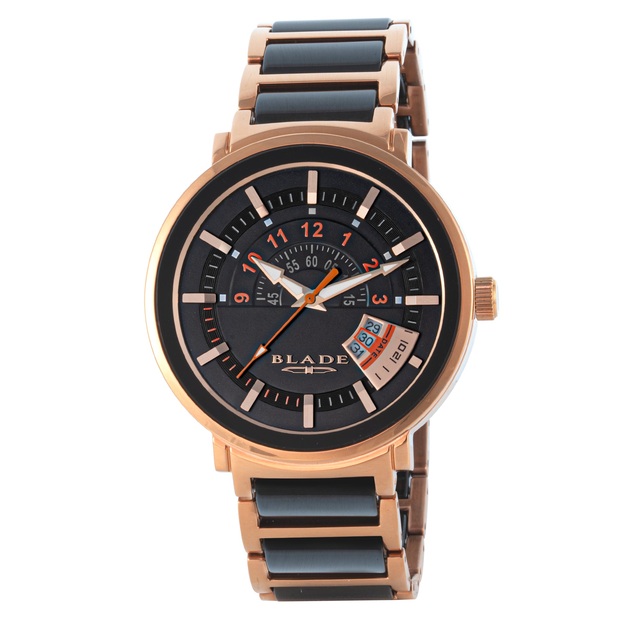 BLADE Jazz Crimson SS Case & SS/Ceramic Band Date Men's Watch