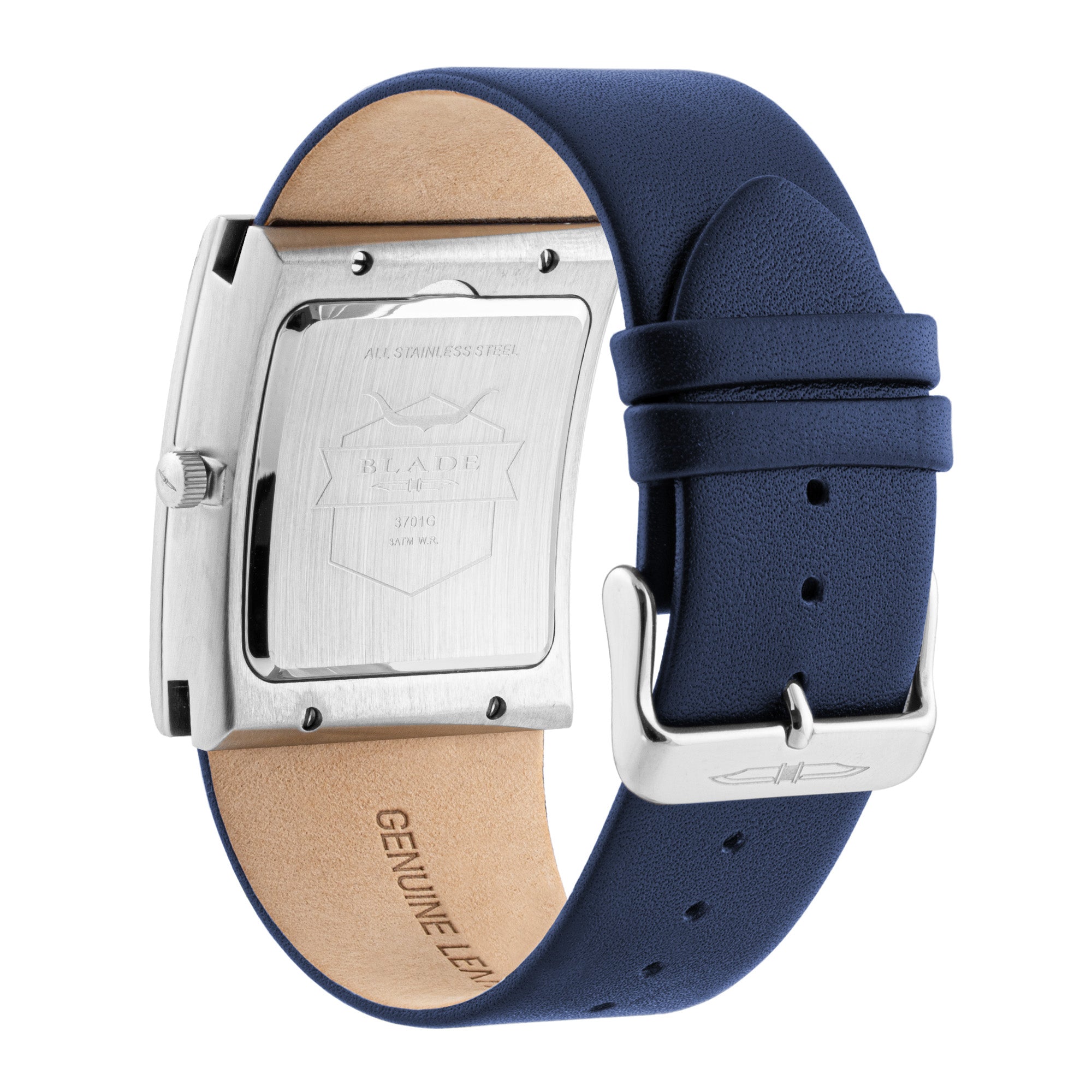 BLADE Freedom Cobalt 3701G1SSB SS & Leather Strap 2-Hands Men's Watch