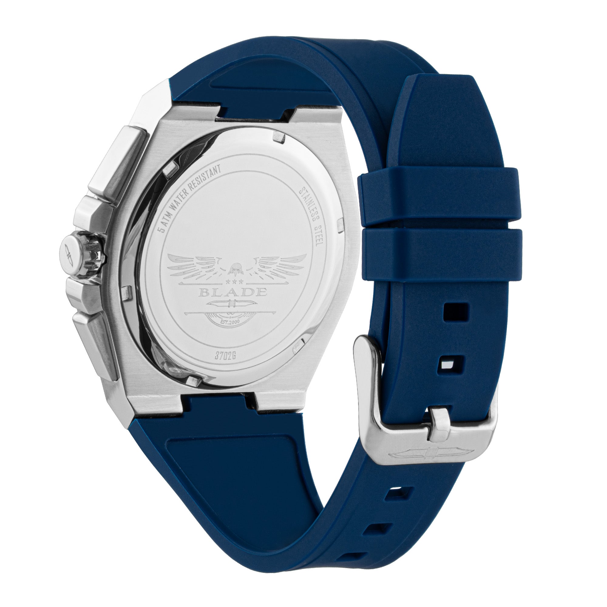 BLADE LEGATUS NAVY 3702G5SBB SS Case & Silicone Strap Chronograph Men's Watch