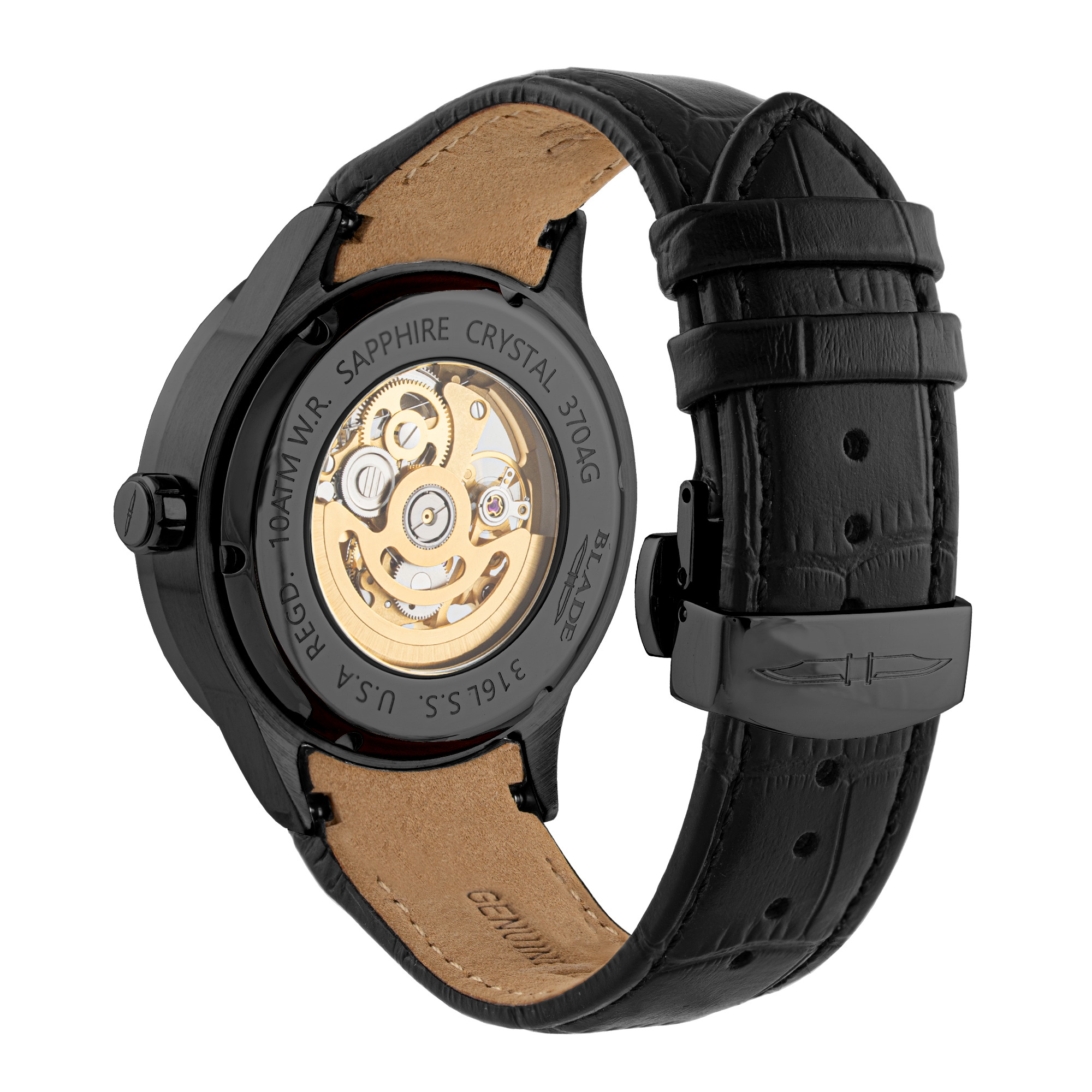 BLADE Sempre Noir 3704G1NNN SS & Leather Strap Automatic Men's Watch
