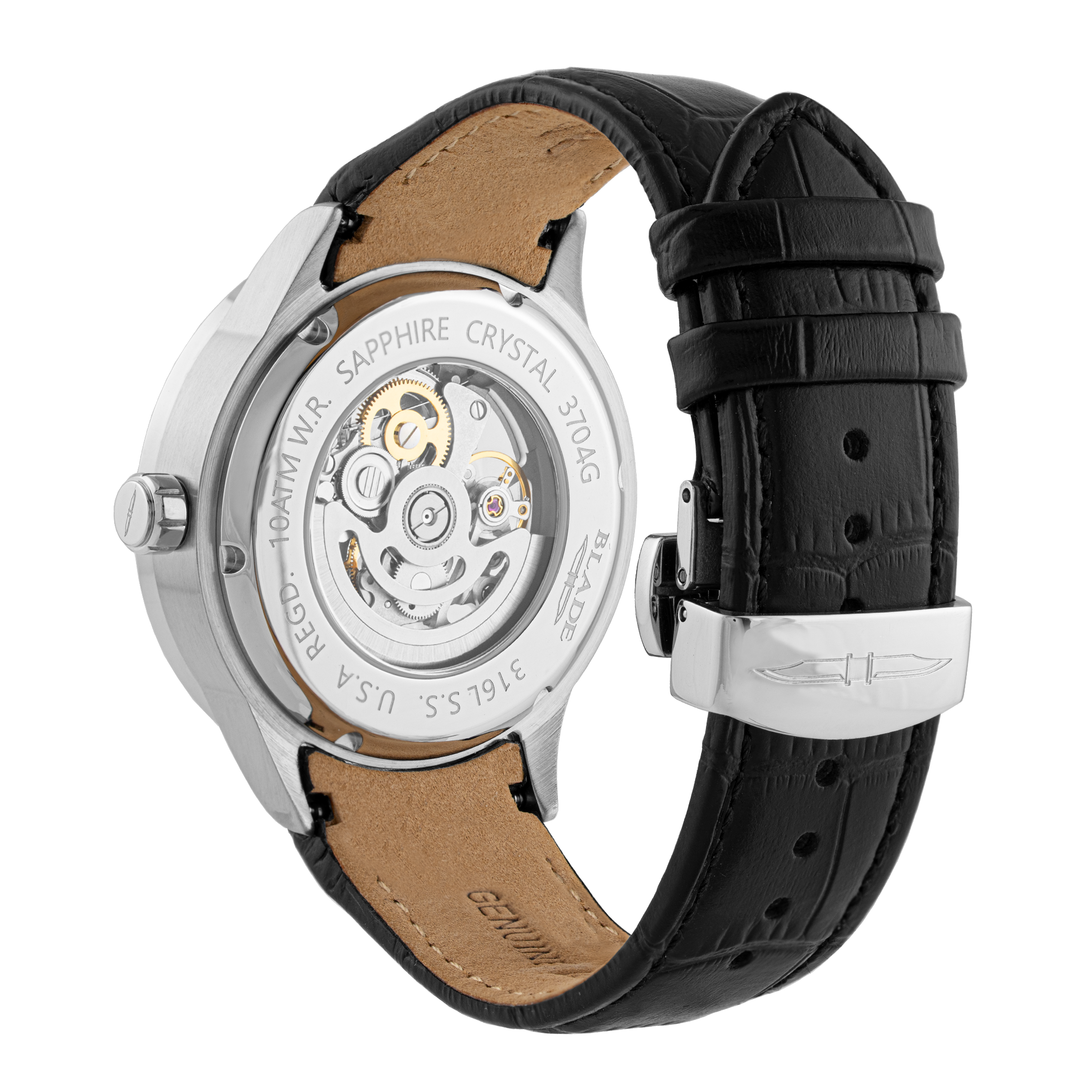 BLADE Sempre White 3704G1SSN SS & Leather Strap Automatic Men's Watch