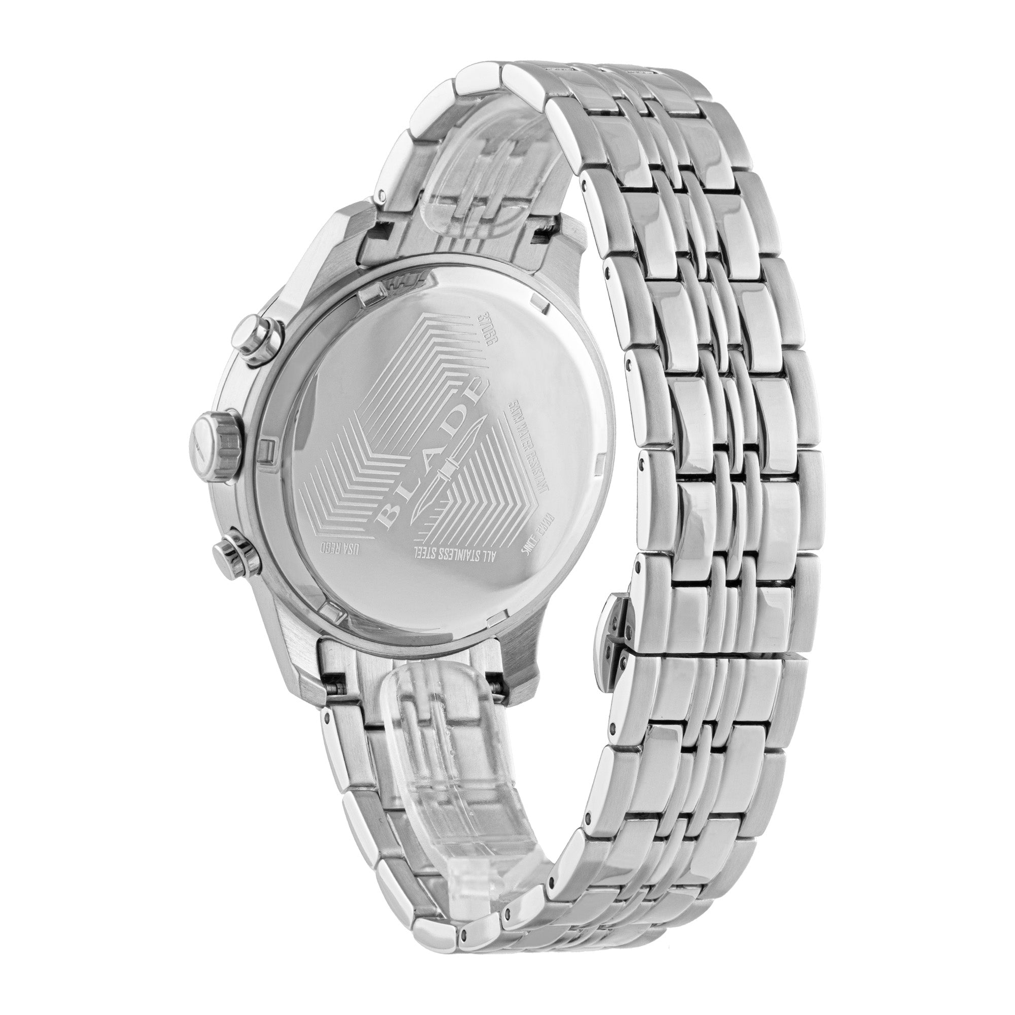 BLADE STREAK BLACK - MULTIFUNCTION SS CASE & BAND MEN'S WATCH