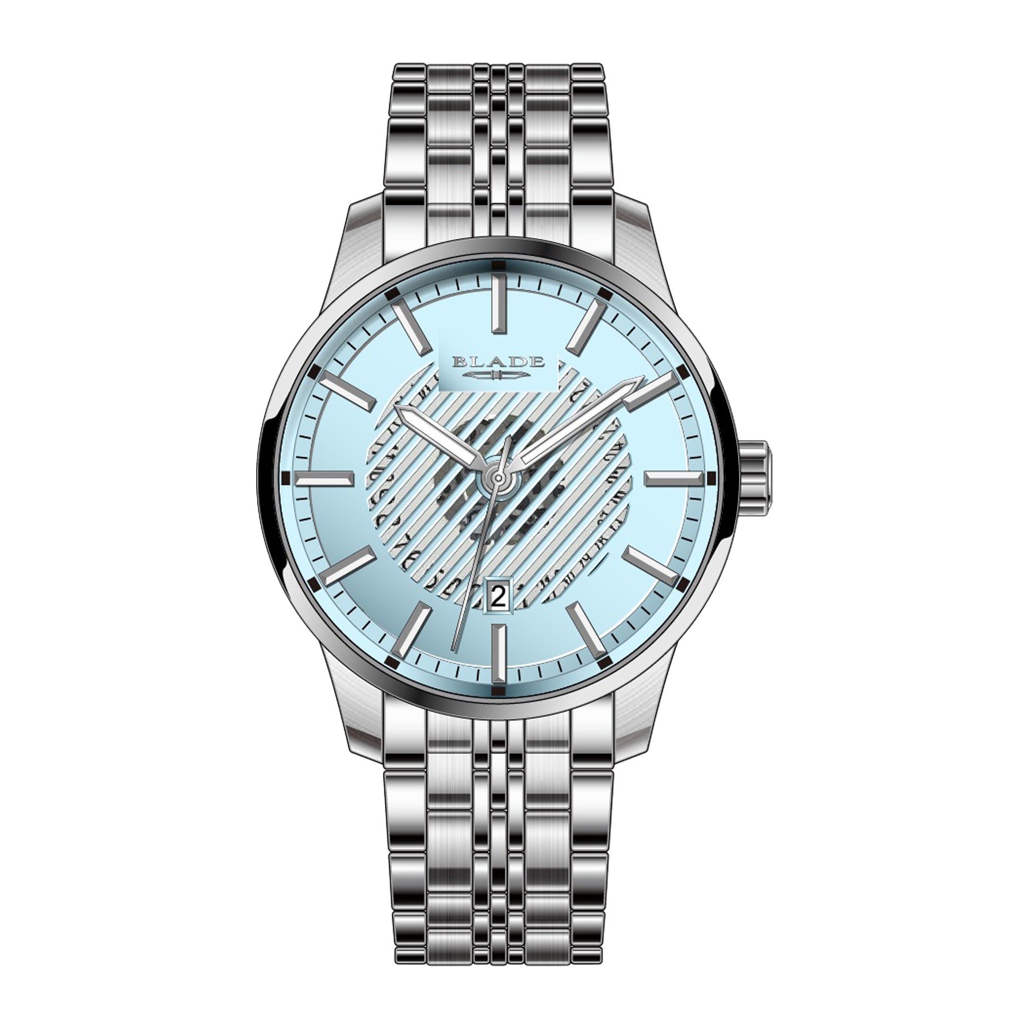 BLADE STREAK AQUA - CALENDAR 3707G2SIS SS CASE & BAND MEN'S WATCH