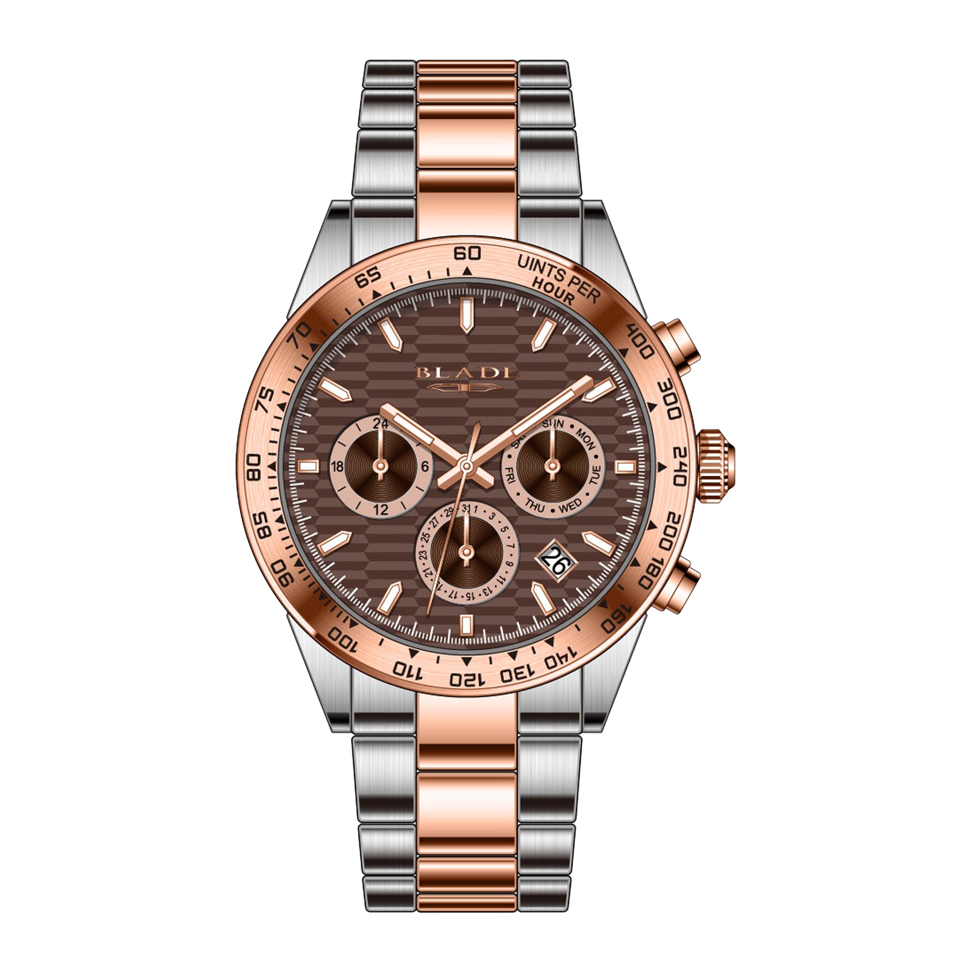 BLADE ECHELON SS OMBRE 3708G2UOU SS CASE & BAND MULTIFUNCTION MEN'S WATCH