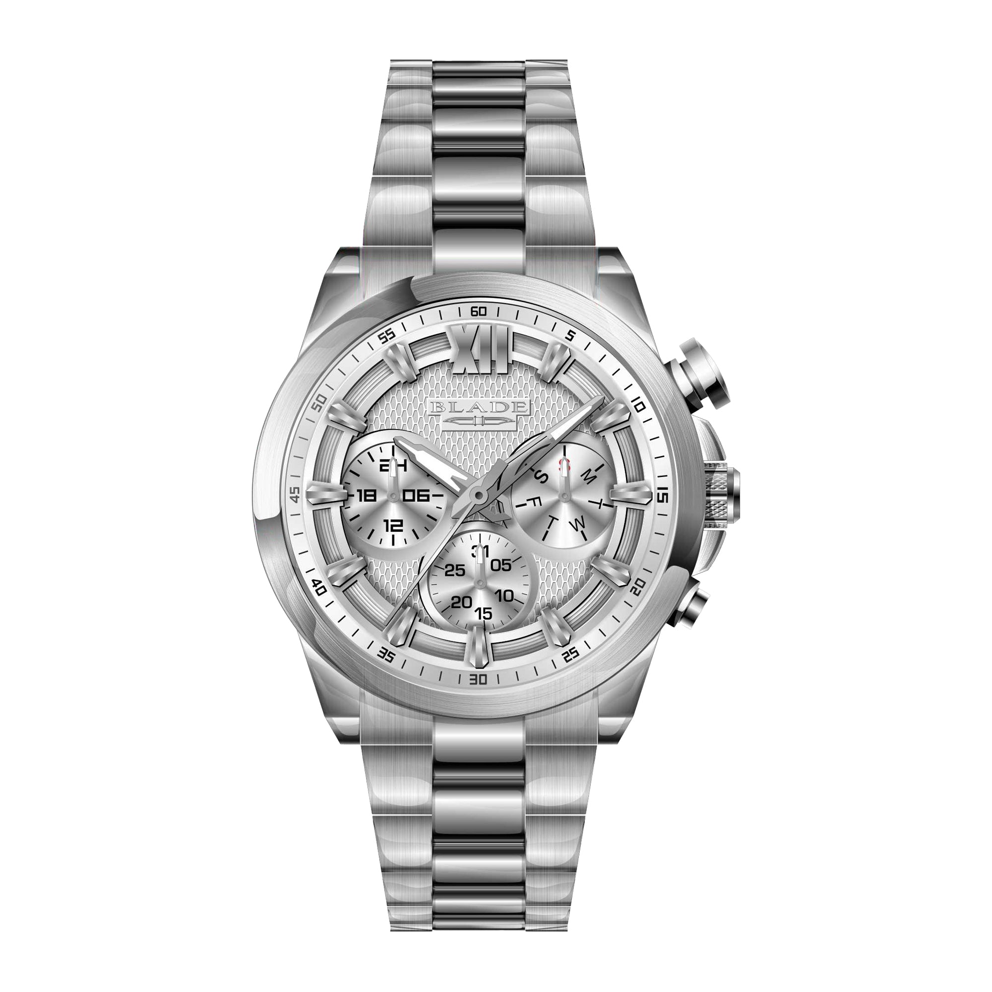 BLADE OUTLIER WHITE 3710G2SSS SS CASE & BAND MULTIFUNCTION MEN'S WATCH