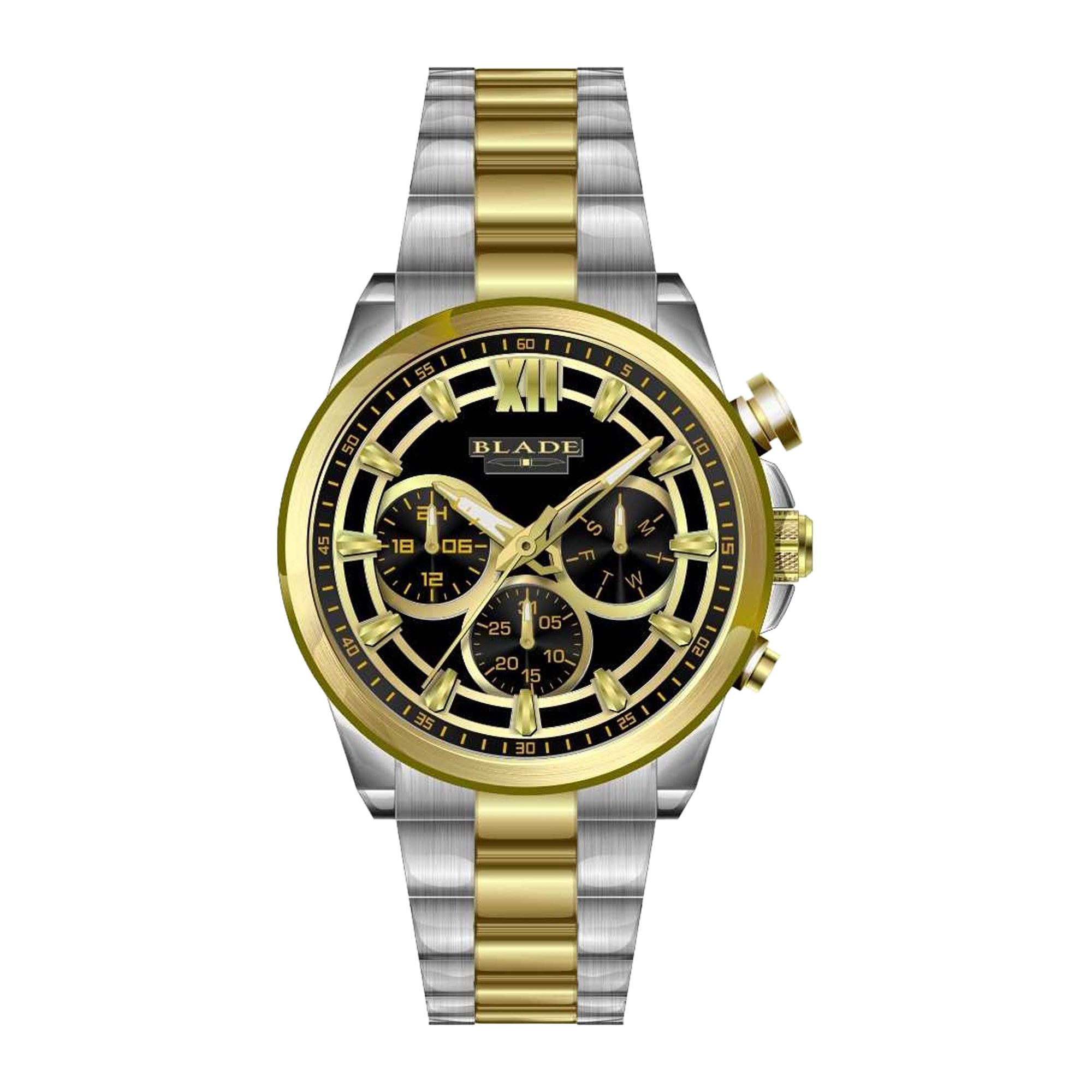 BLADE OUTLIER MARBLE 3710G2TNT SS CASE & BAND MULTIFUNCTION MEN'S WATCH