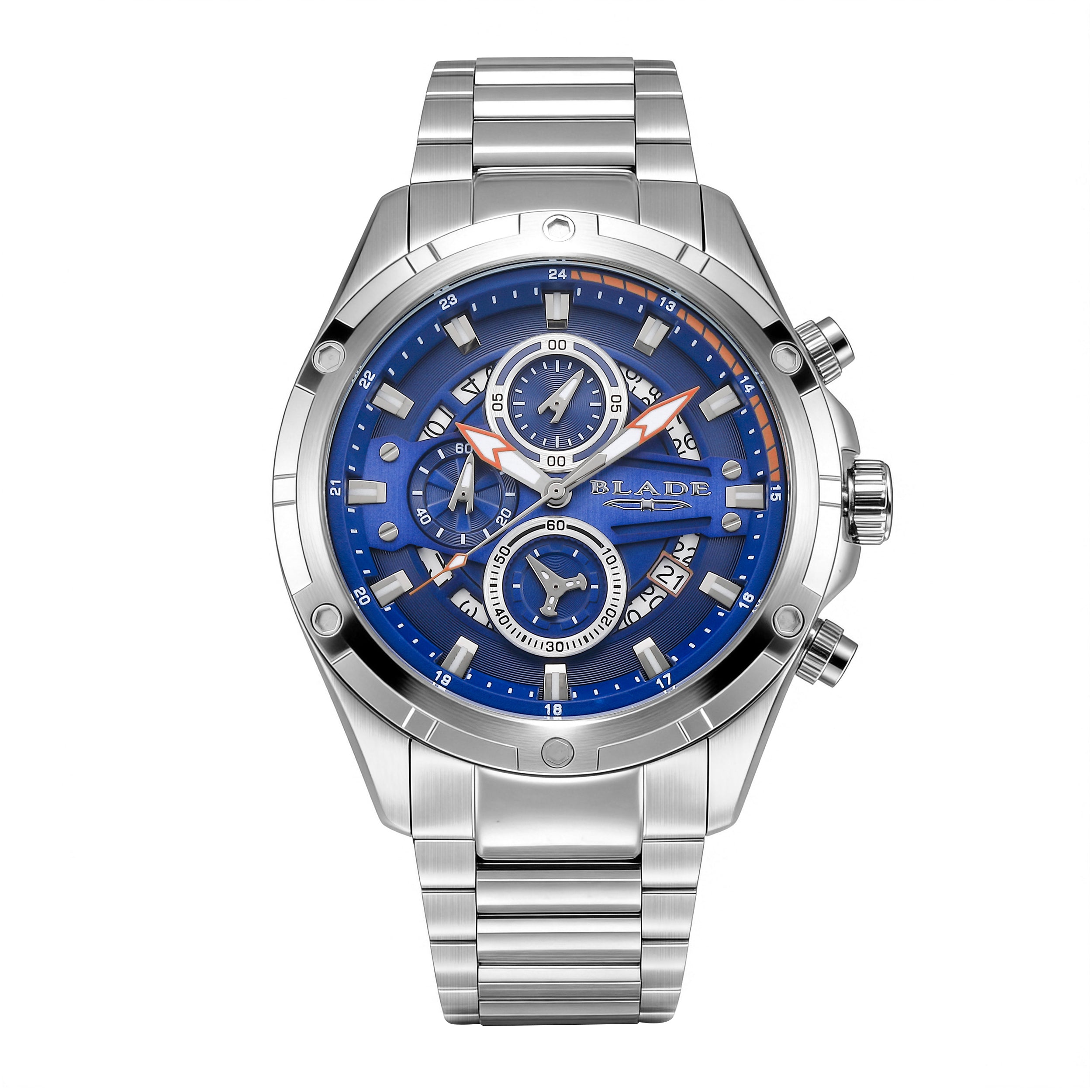 BLADE Airfield Blue 3715G2SBS SS Case & Band 1/10 Sec. Chrono Men's Watch