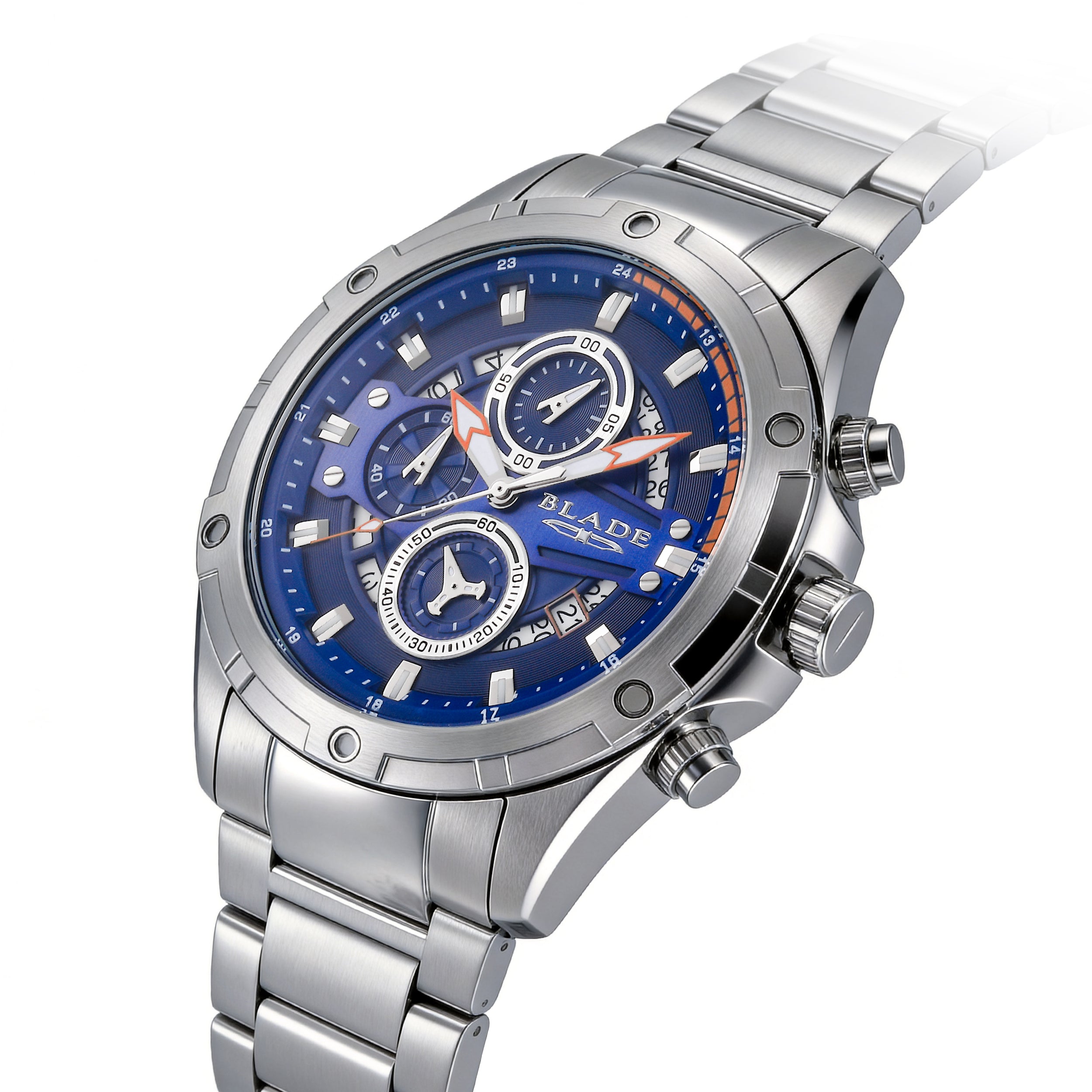 BLADE Airfield Blue 3715G2SBS SS Case & Band 1/10 Sec. Chrono Men's Watch