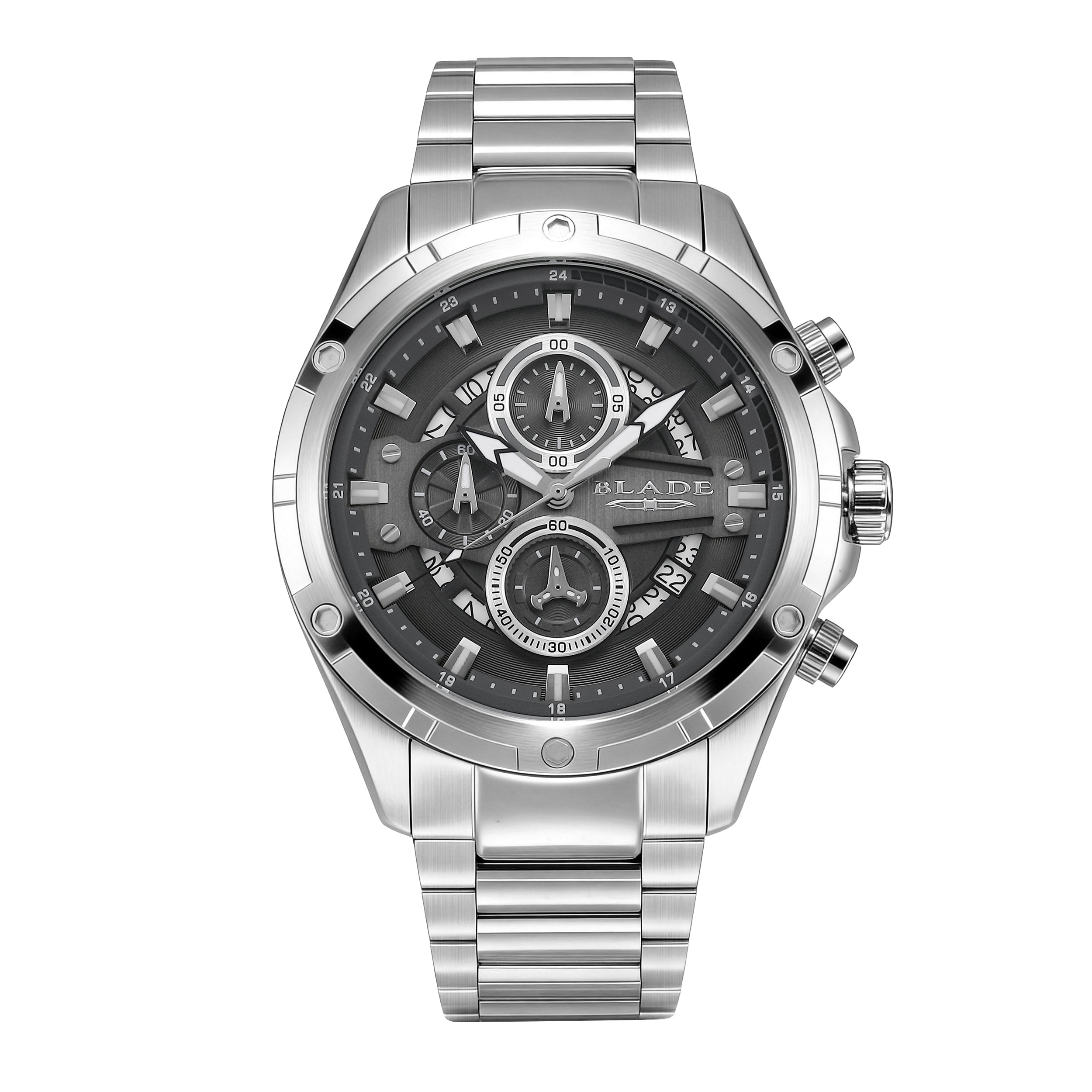 BLADE Airfield Grey 3715G2SGS SS Case & Band 1/10 Sec. Chrono Men's Watch