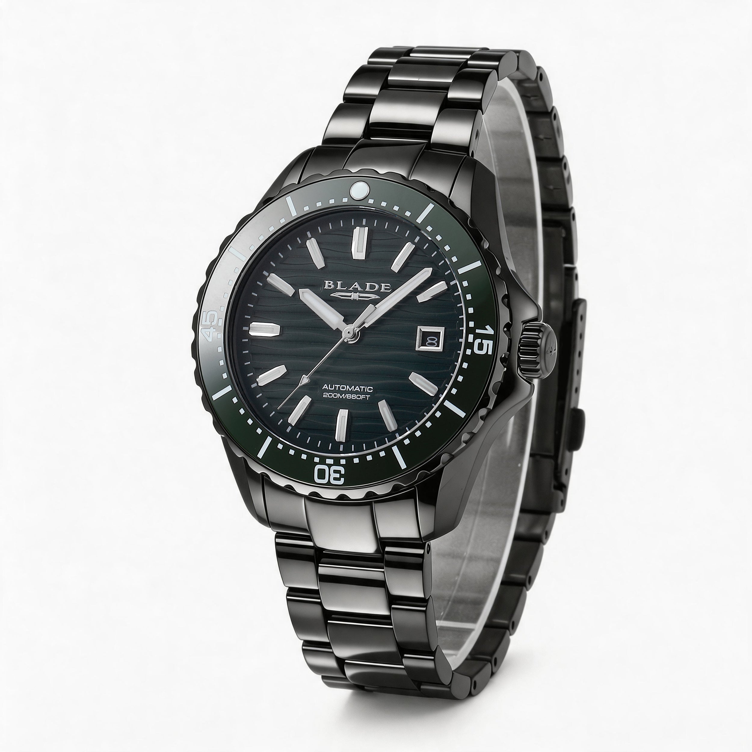 BLADE Divers XL Forest 3720G2NEN SS Case & Band Calendar Men's Watch