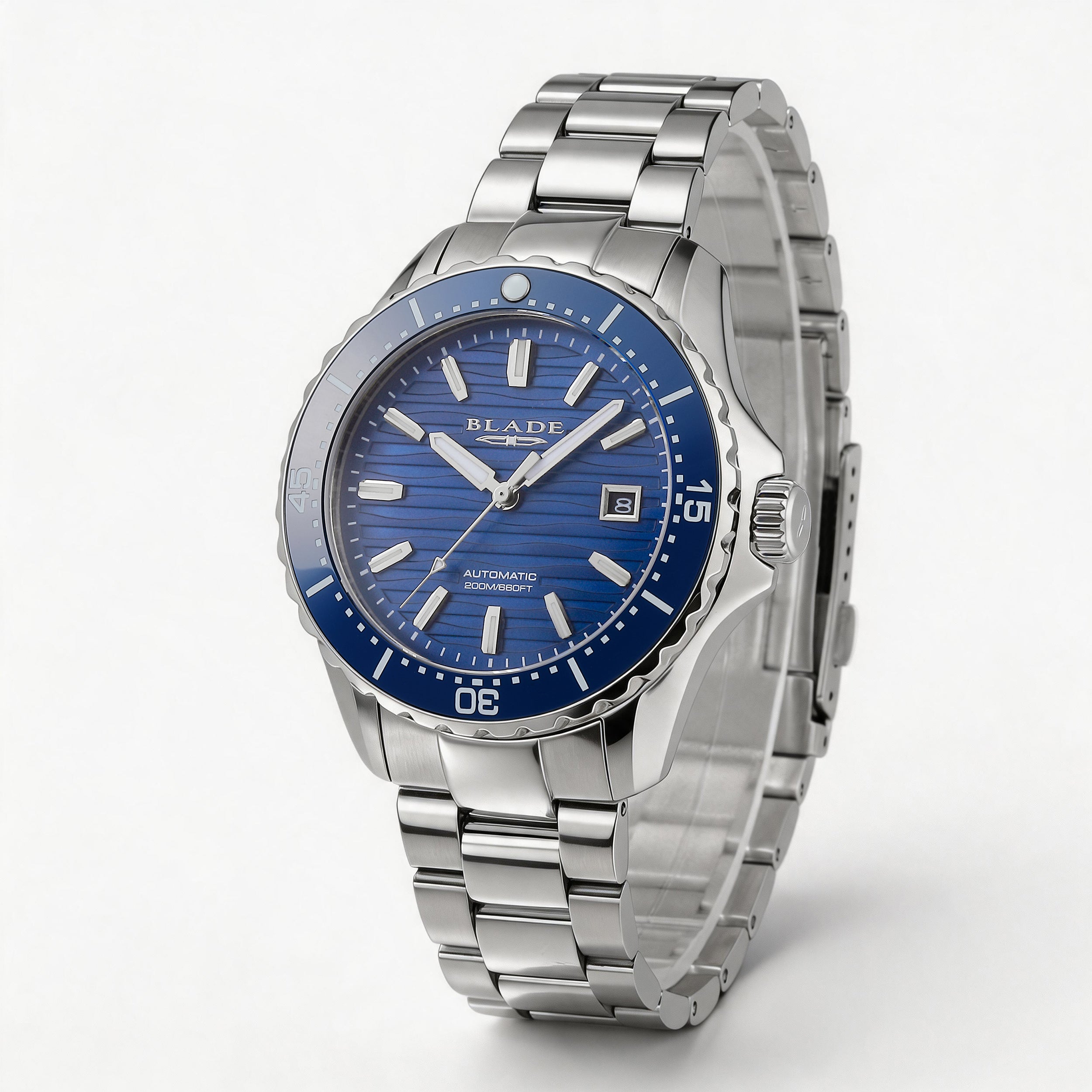 BLADE Divers XL Blue 3720G2SBS SS Case & Band Calendar Men's Watch
